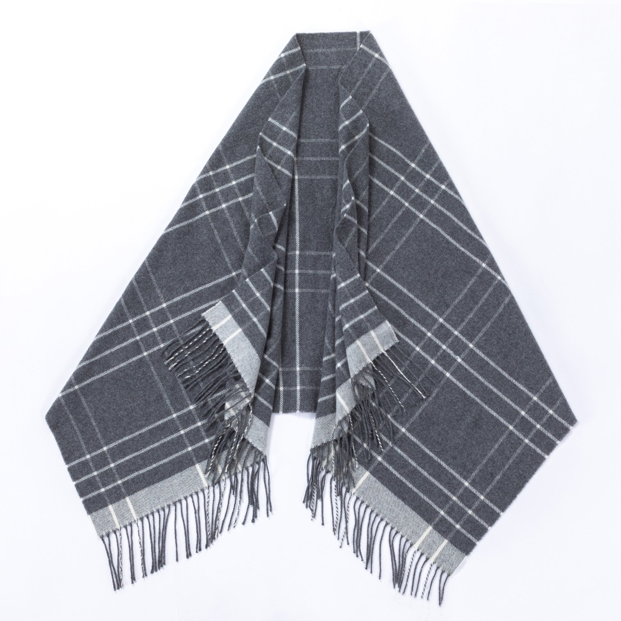 Premium Ukrainian Merino Wool & Cashmere Plaid Shawl - Ultimate Winter Comfort