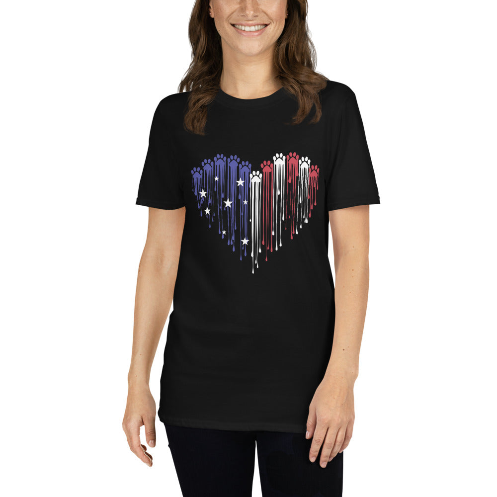 Premium Patriotic Paws American Flag T-Shirt