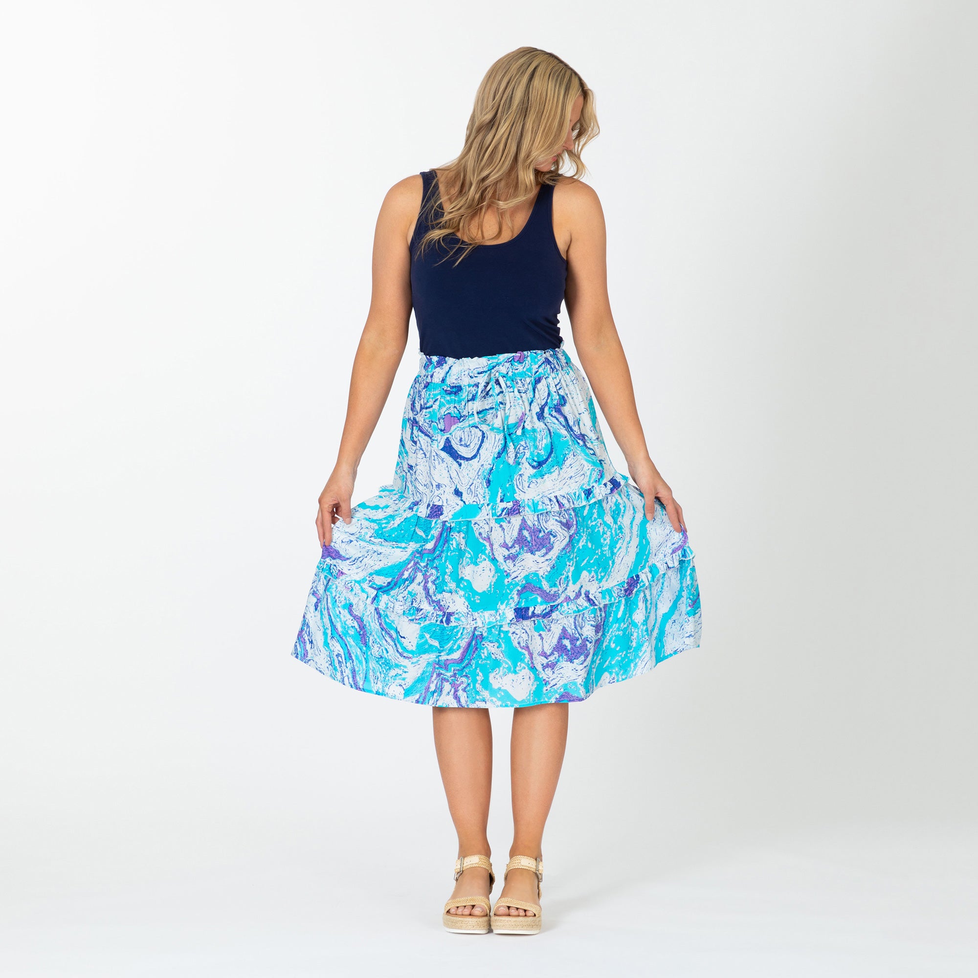 Premium Swirl Dye Ruffle Separates Set