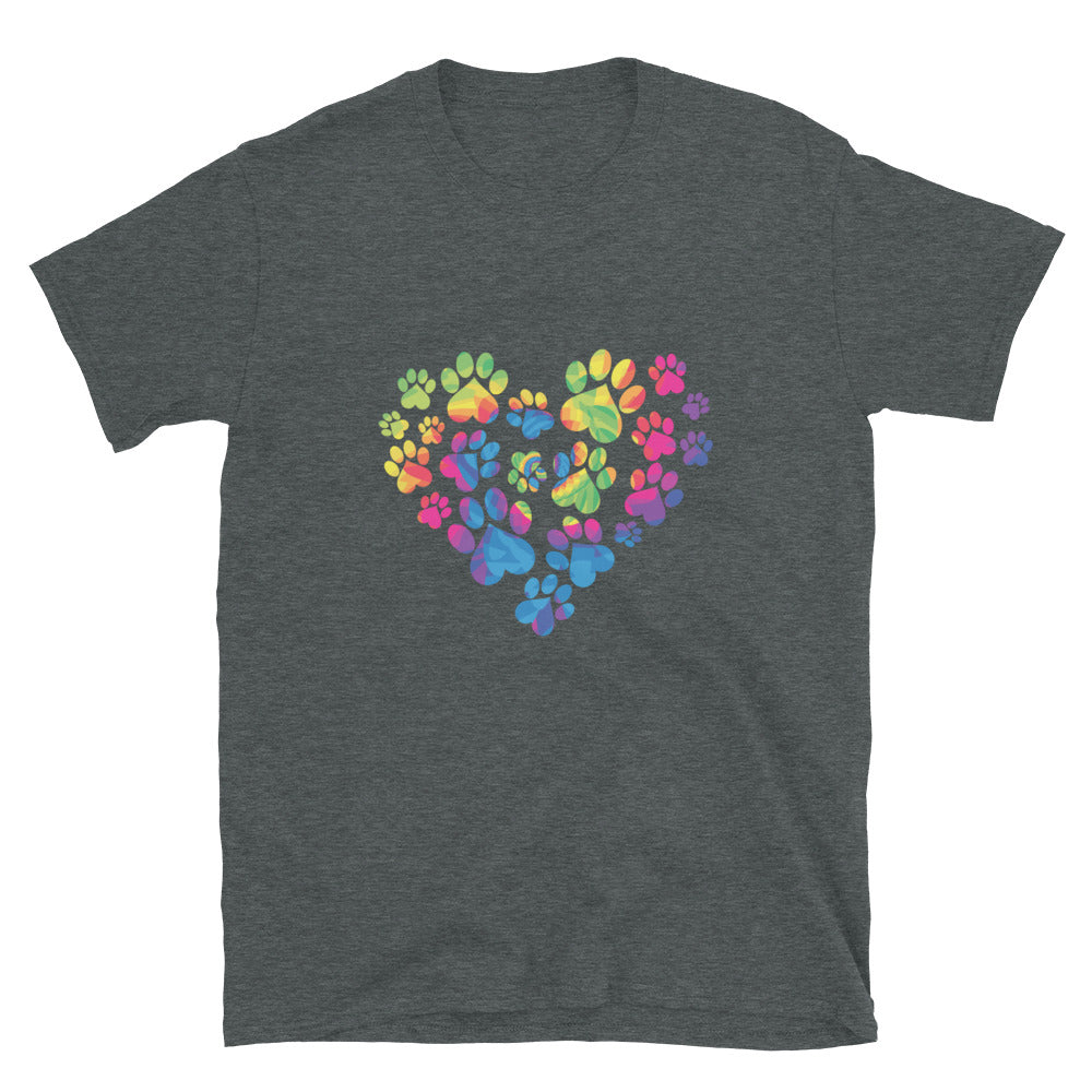 Premium Anniversary Paw Print Love T-Shirt - Celebrate 20 Years of Rescue