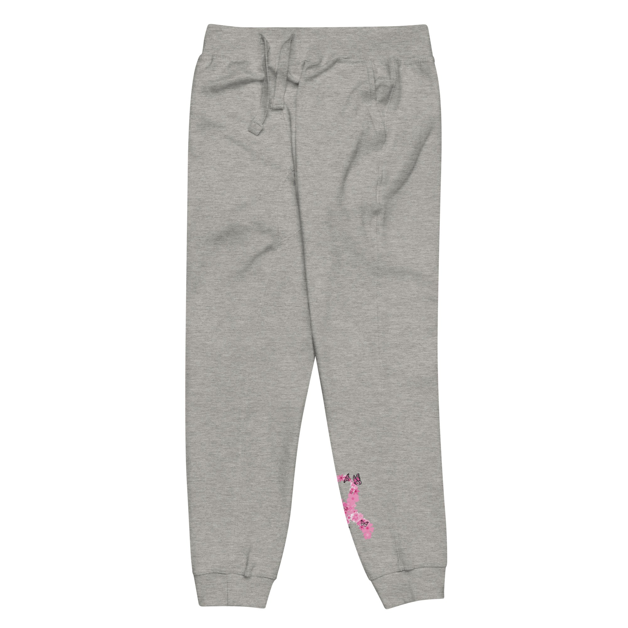 Ultimate Pink Ribbon Butterflies Fleece Sweatpants - Breast Cancer Awareness