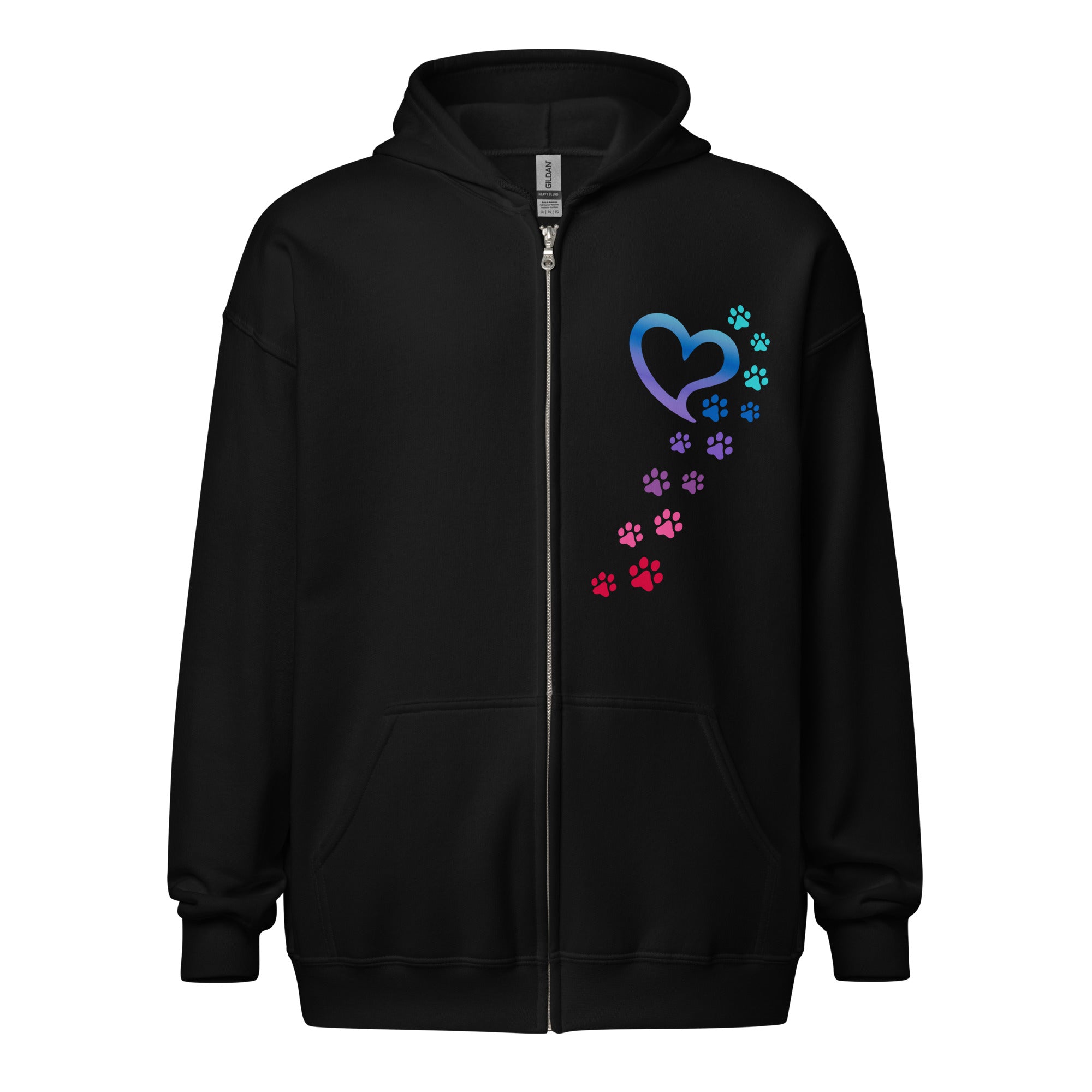 Ultimate Rainbow Paws To My Heart Premium Zip Hoodie