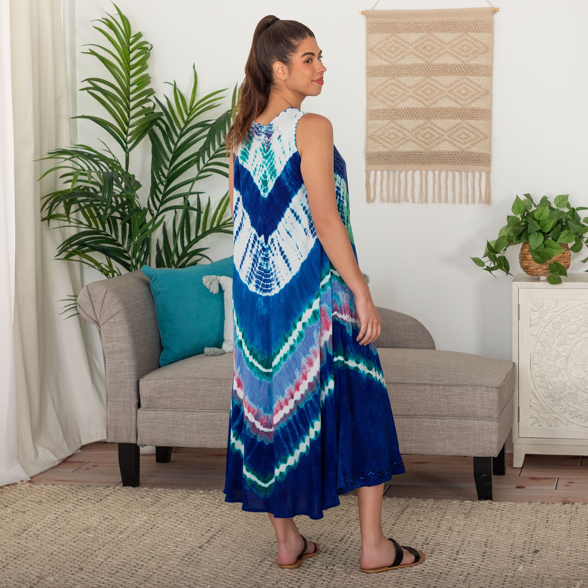 Premium Over the Horizon Sleeveless Maxi Dress