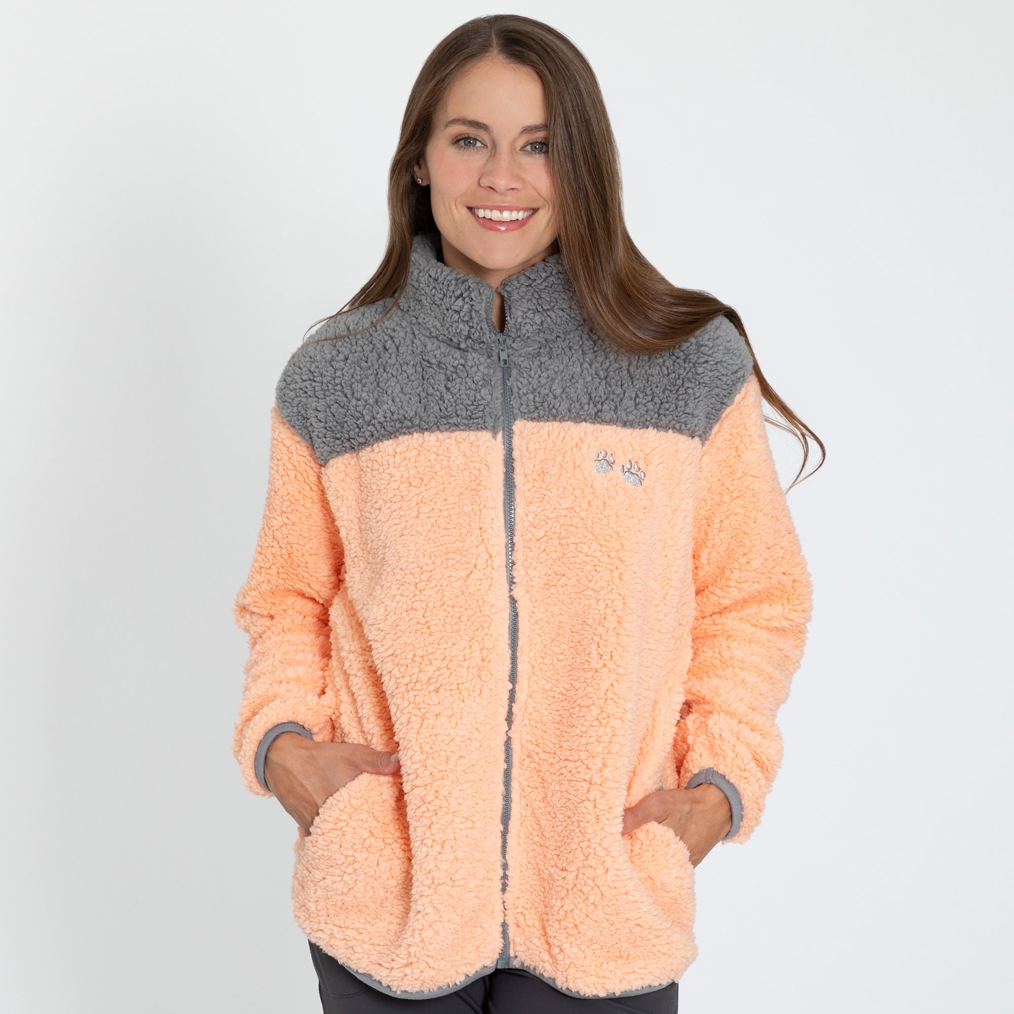 Premium Paw Print Sherpa Fleece Jacket - Ultimate Comfort & Style