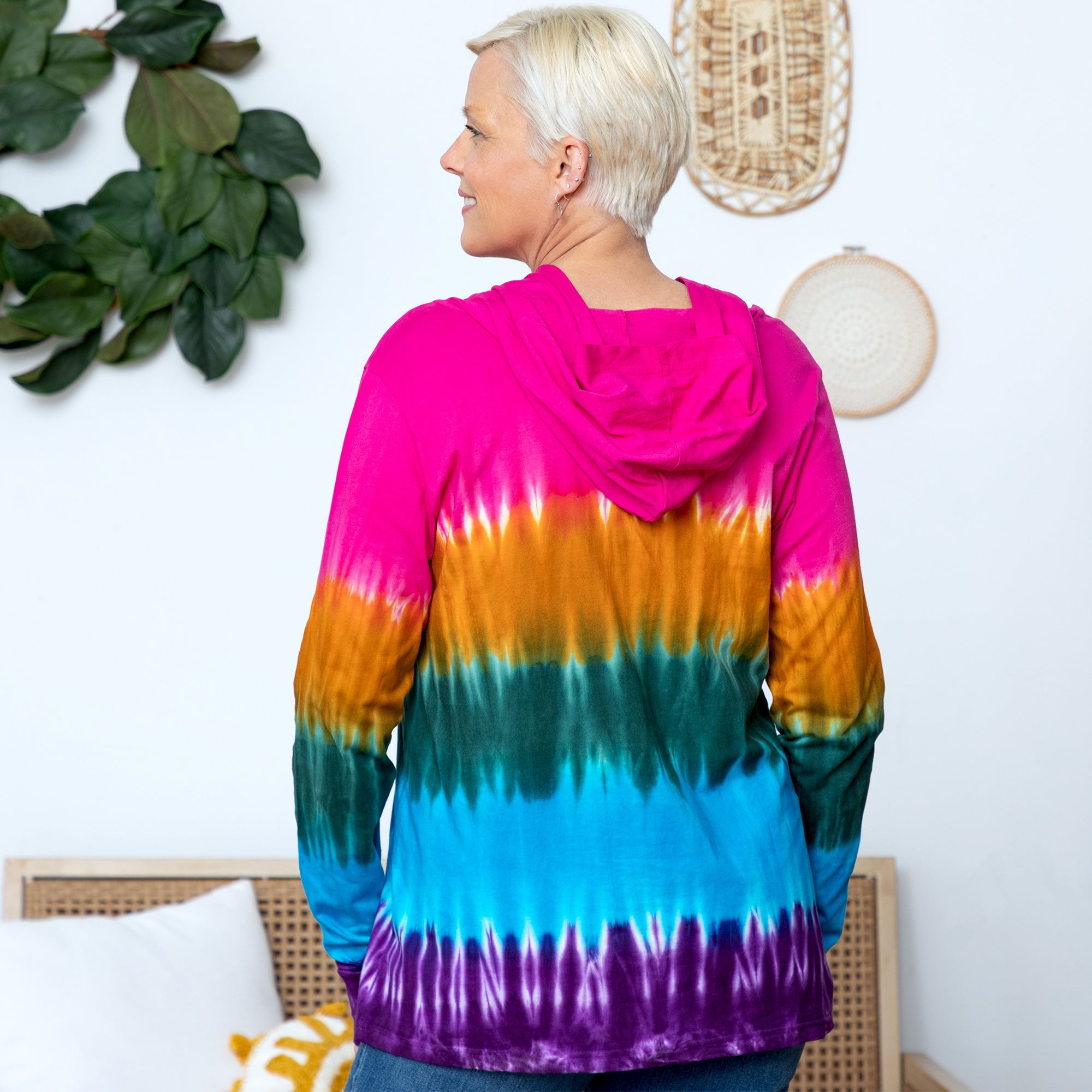 Ultimate Rainbow Tie-Dye Hooded Tunic - Premium Comfort & Style