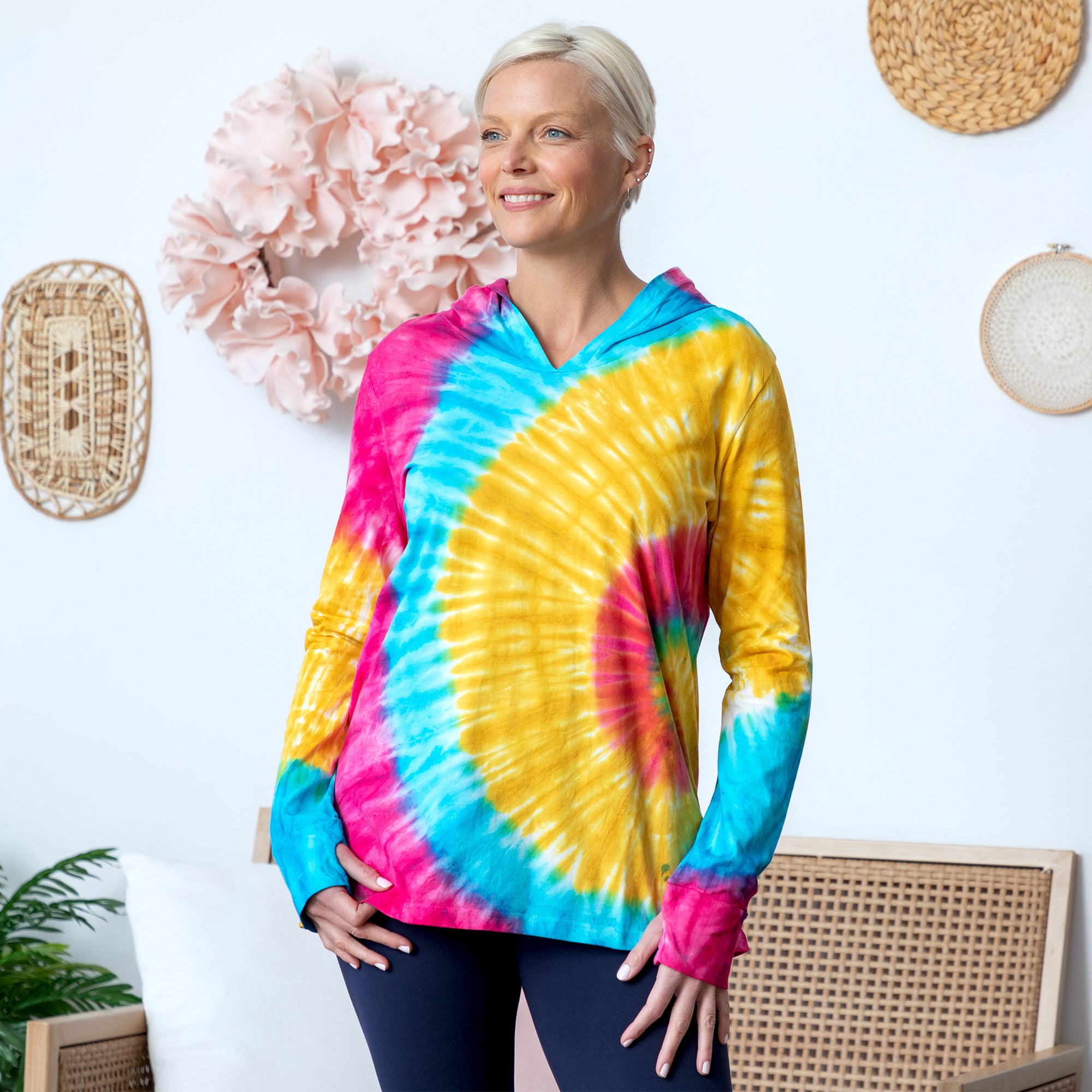 Ultimate Rainbow Tie-Dye Hooded Tunic - Premium Comfort & Style