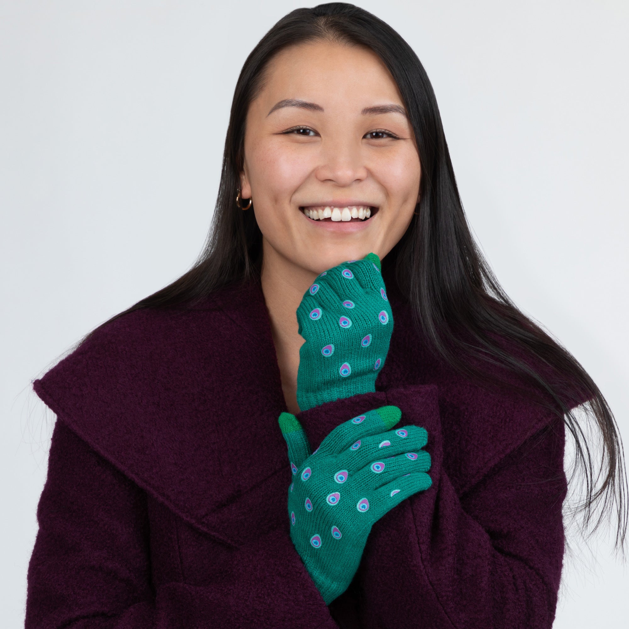 Premium Peacock Print Touch Screen Gloves - Ultimate Winter Essential