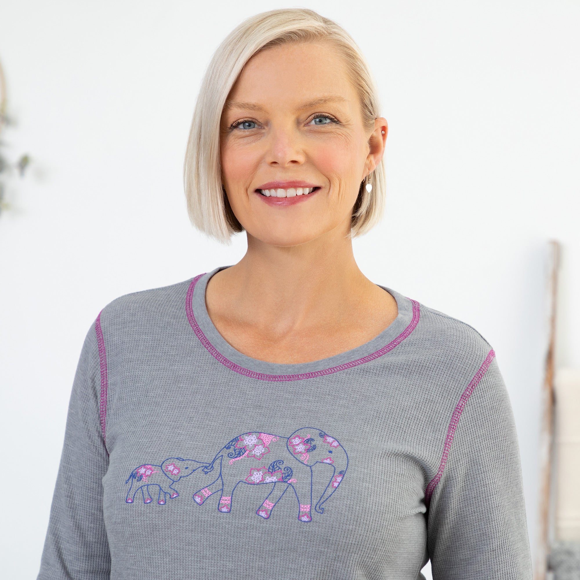 Premium Elephant Contrast Stitch Thermal Top - Ultimate Warmth & Style