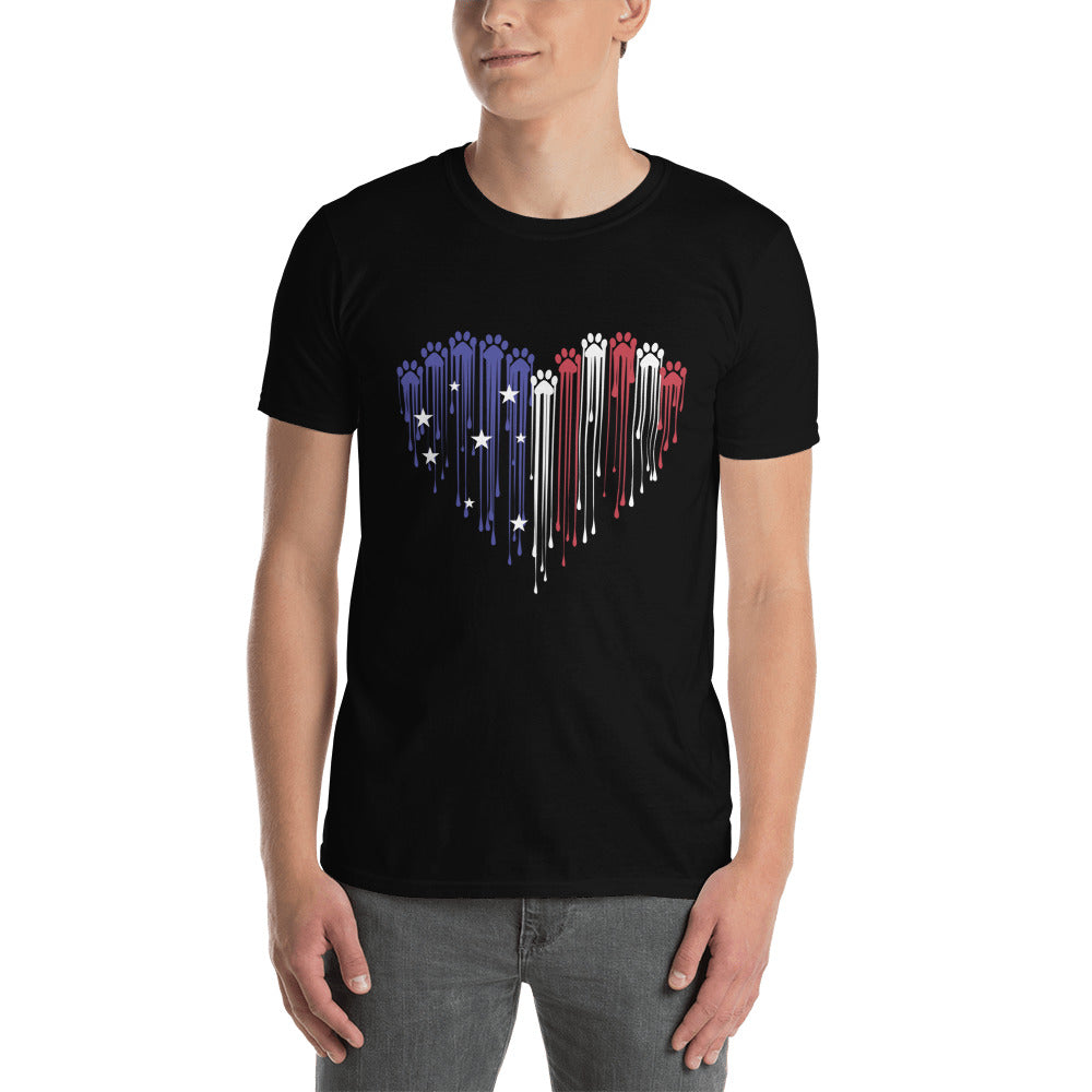 Premium Patriotic Paws American Flag T-Shirt