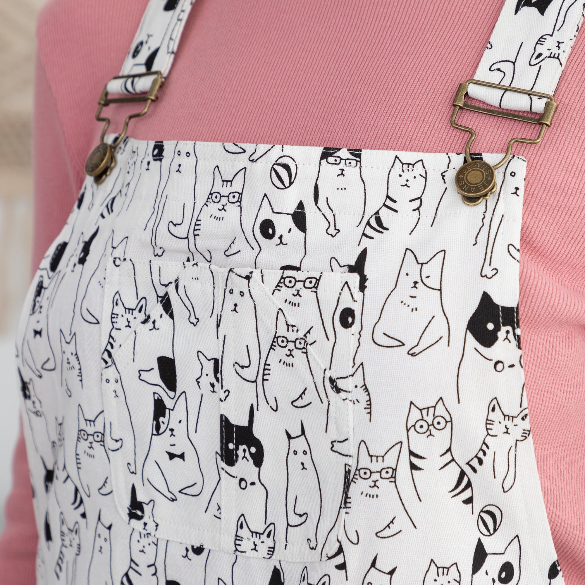 Premium All-Over Cat Print Overalls