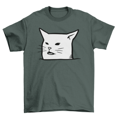 Premium White Cat Meme Tee - Ultimate Statement Shirt