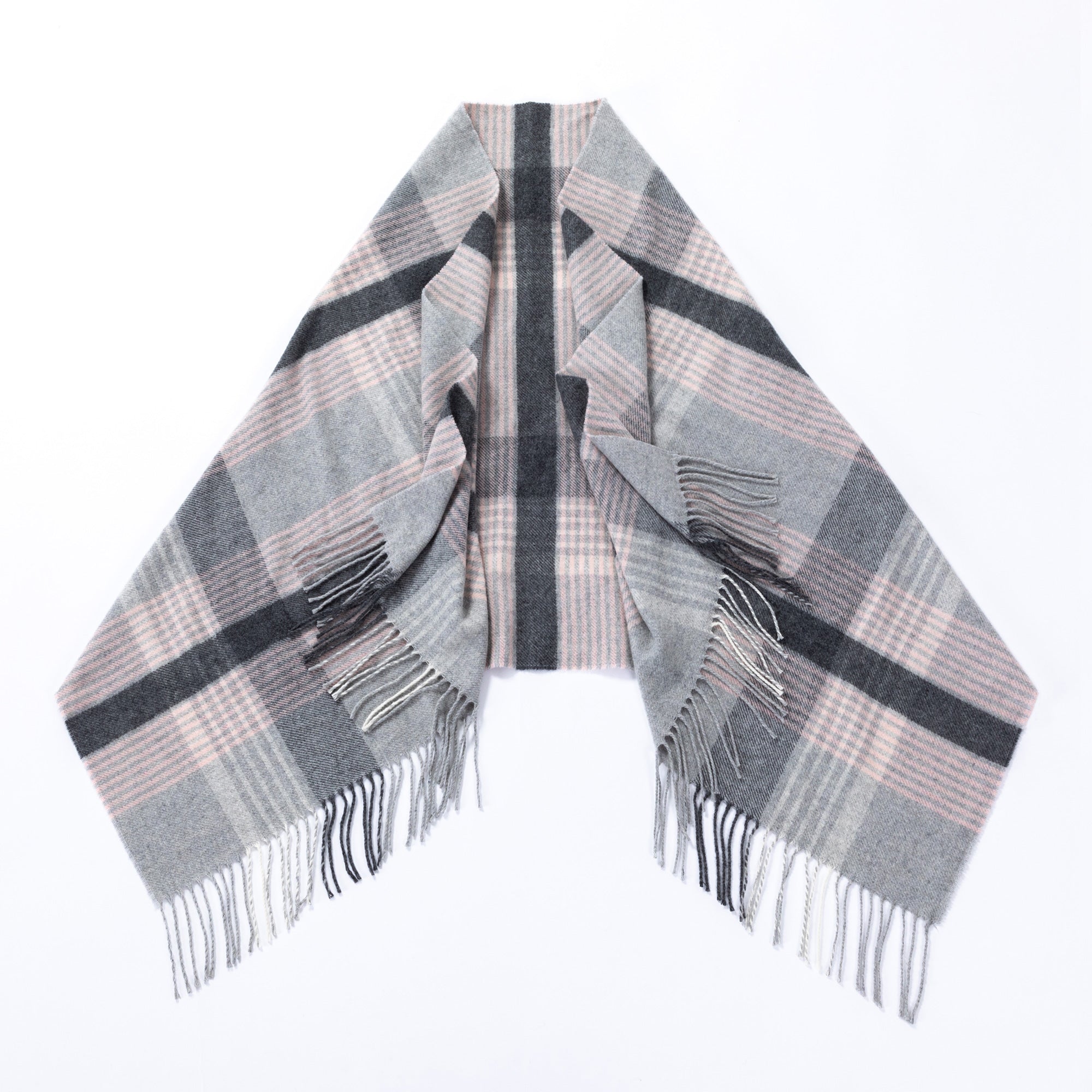 Premium Ukrainian Merino Wool & Cashmere Plaid Shawl - Ultimate Winter Comfort