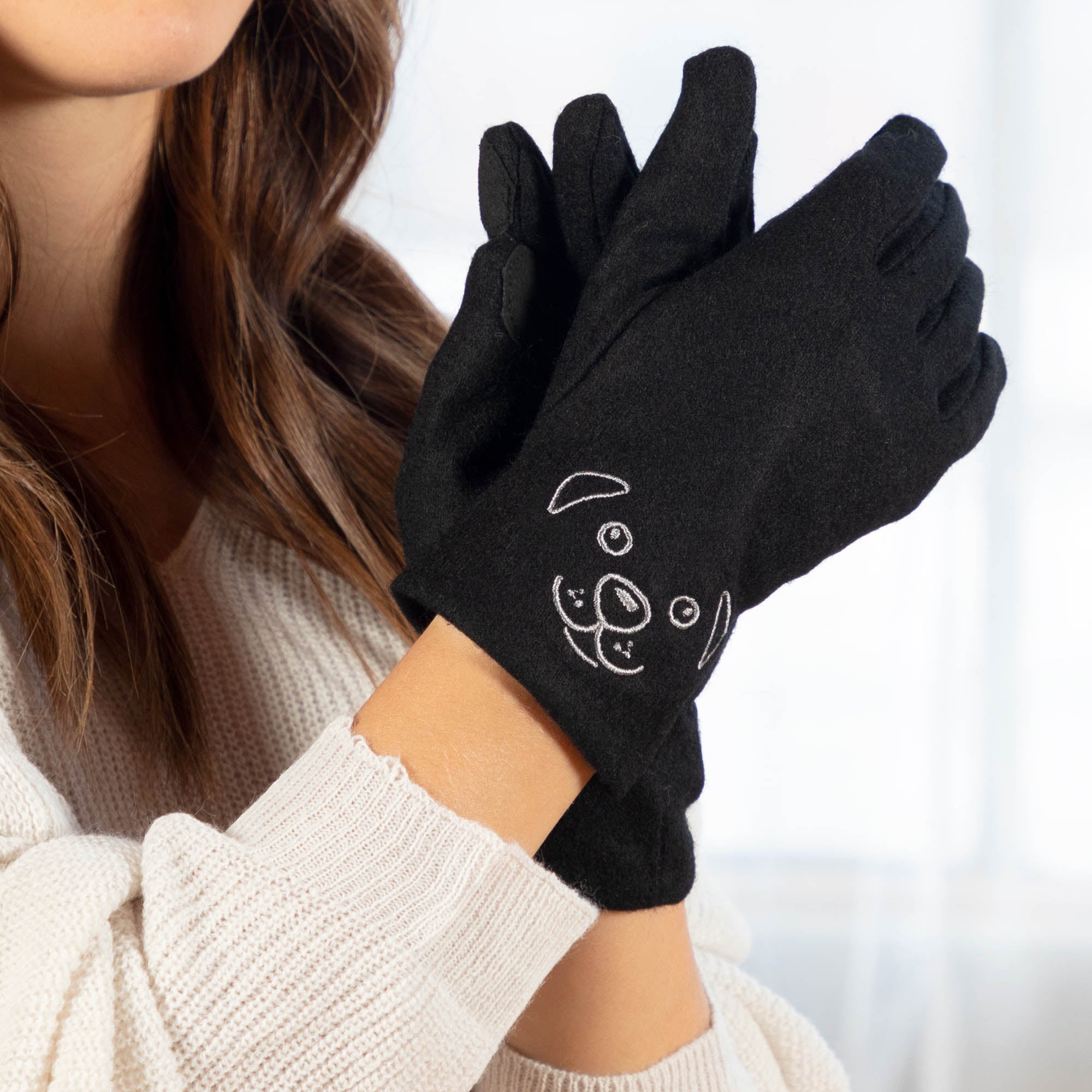 Premium Touch Screen Gloves with Embroidered Pet Faces