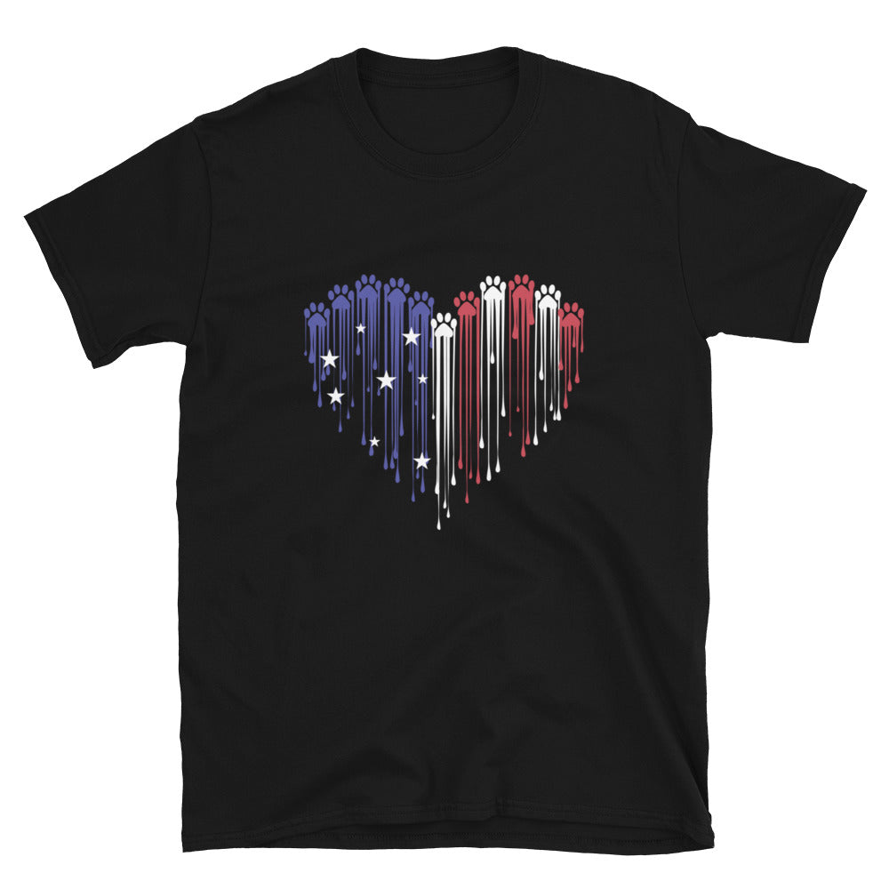 Premium Patriotic Paws American Flag T-Shirt