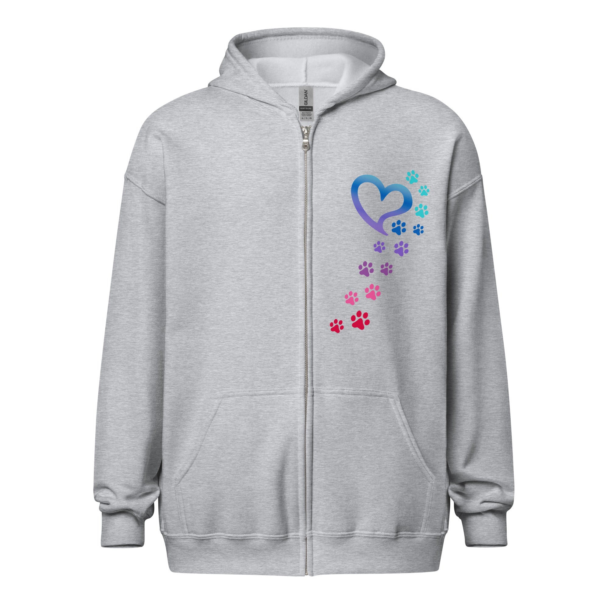 Ultimate Rainbow Paws To My Heart Premium Zip Hoodie