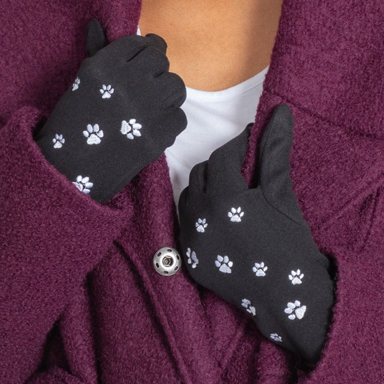 Premium Touch-Screen Gloves with Paw Print Design