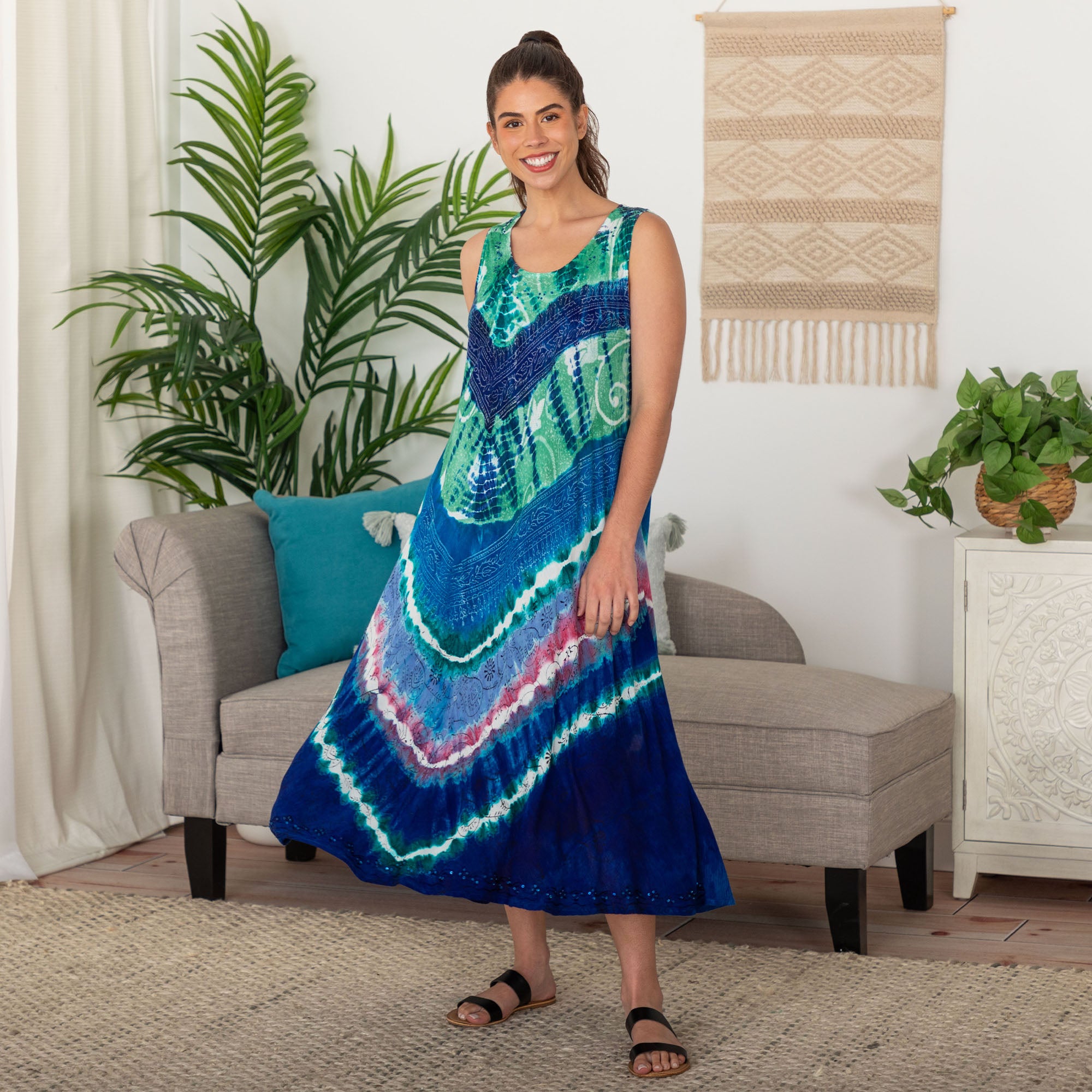 Premium Over the Horizon Sleeveless Maxi Dress