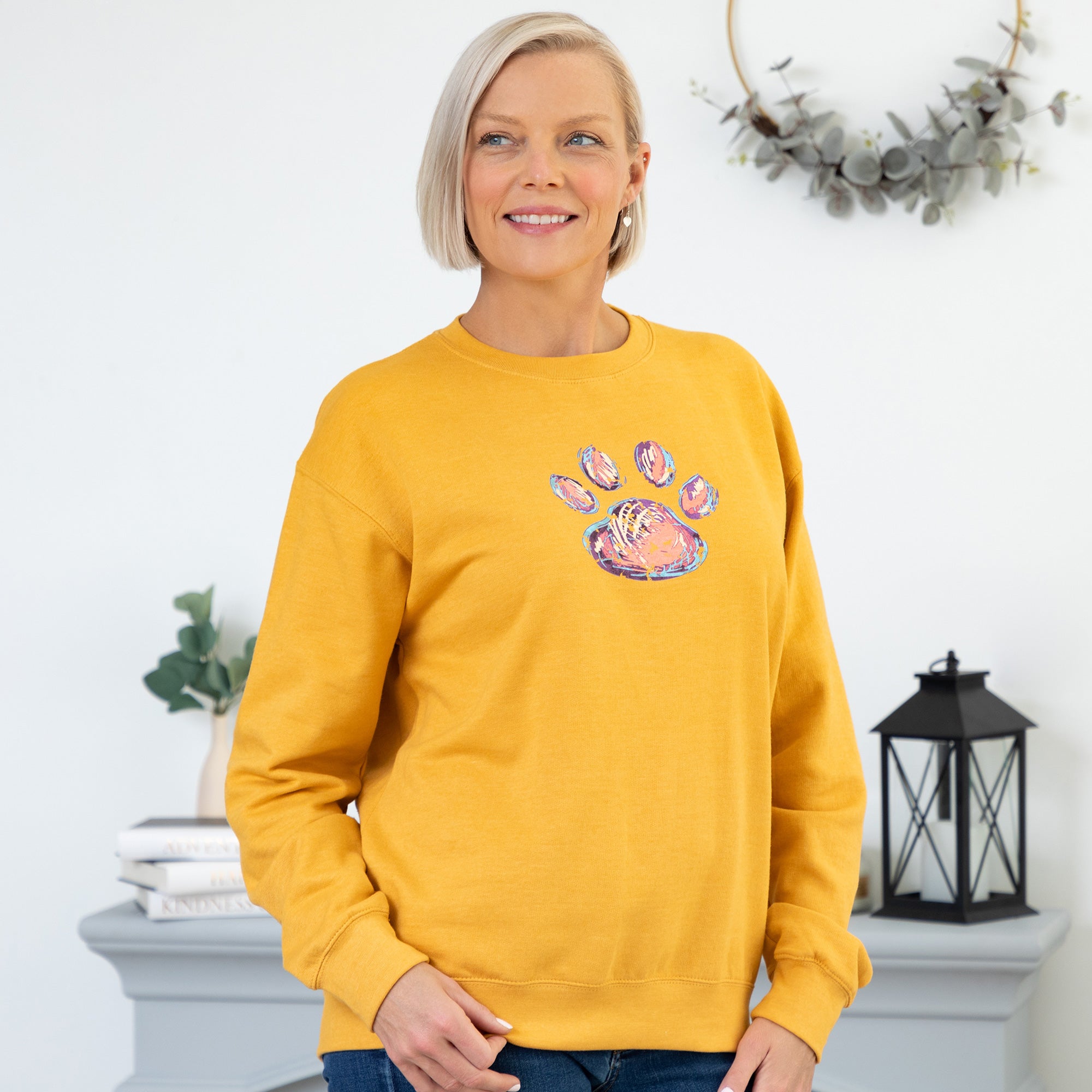 Premium Animal Rescue Paint Paw Crewneck Sweatshirt