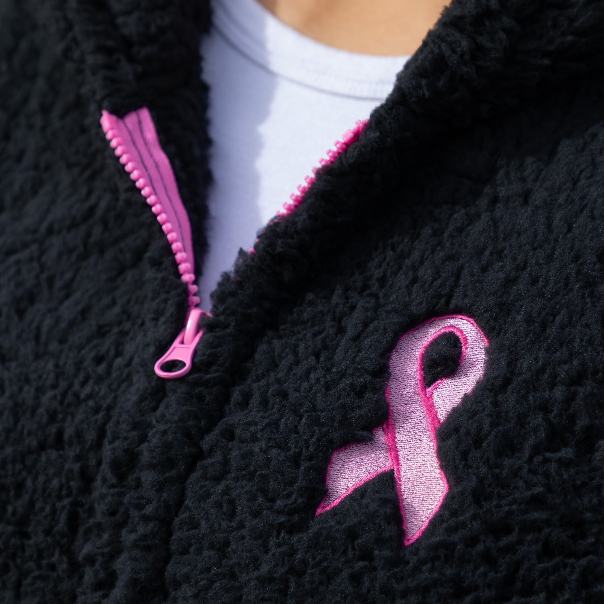 Premium Pink Ribbon Sherpa Fleece Hoodie - Ultimate Comfort & Awareness