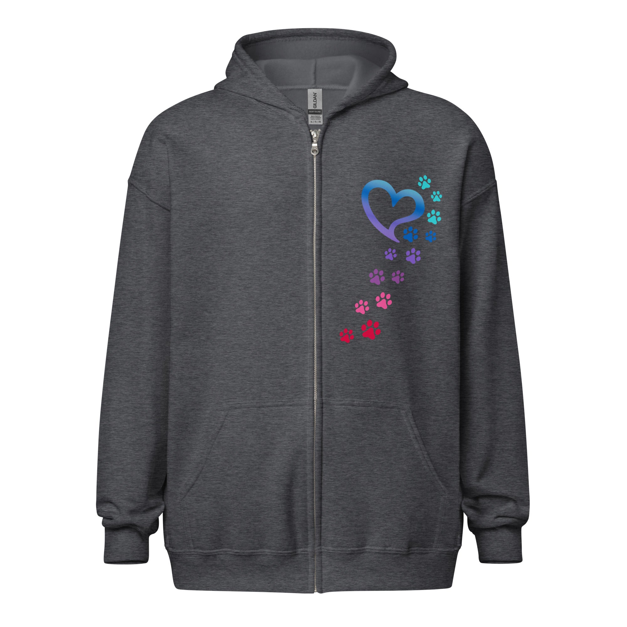 Ultimate Rainbow Paws To My Heart Premium Zip Hoodie