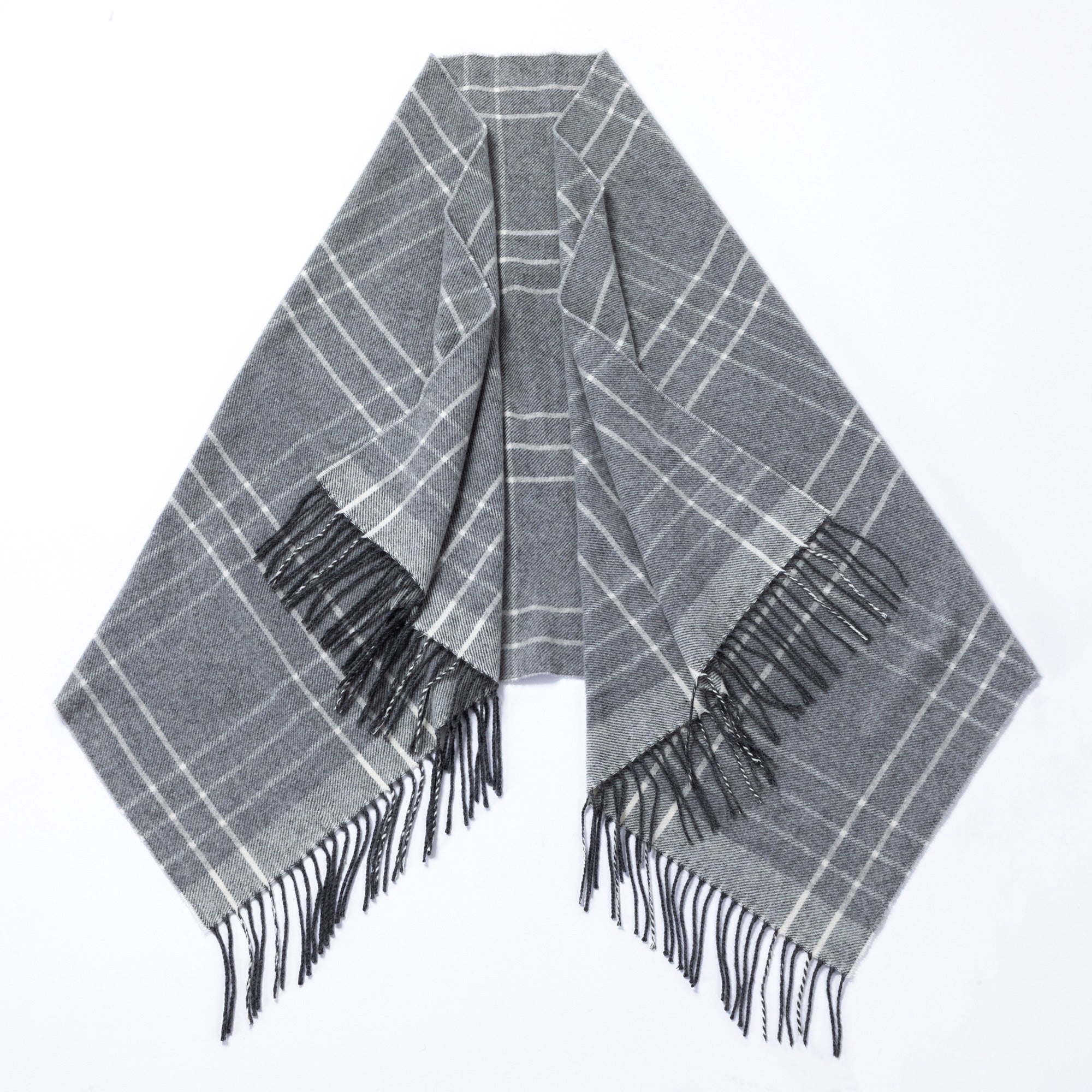 Premium Ukrainian Merino Wool & Cashmere Plaid Shawl - Ultimate Winter Comfort