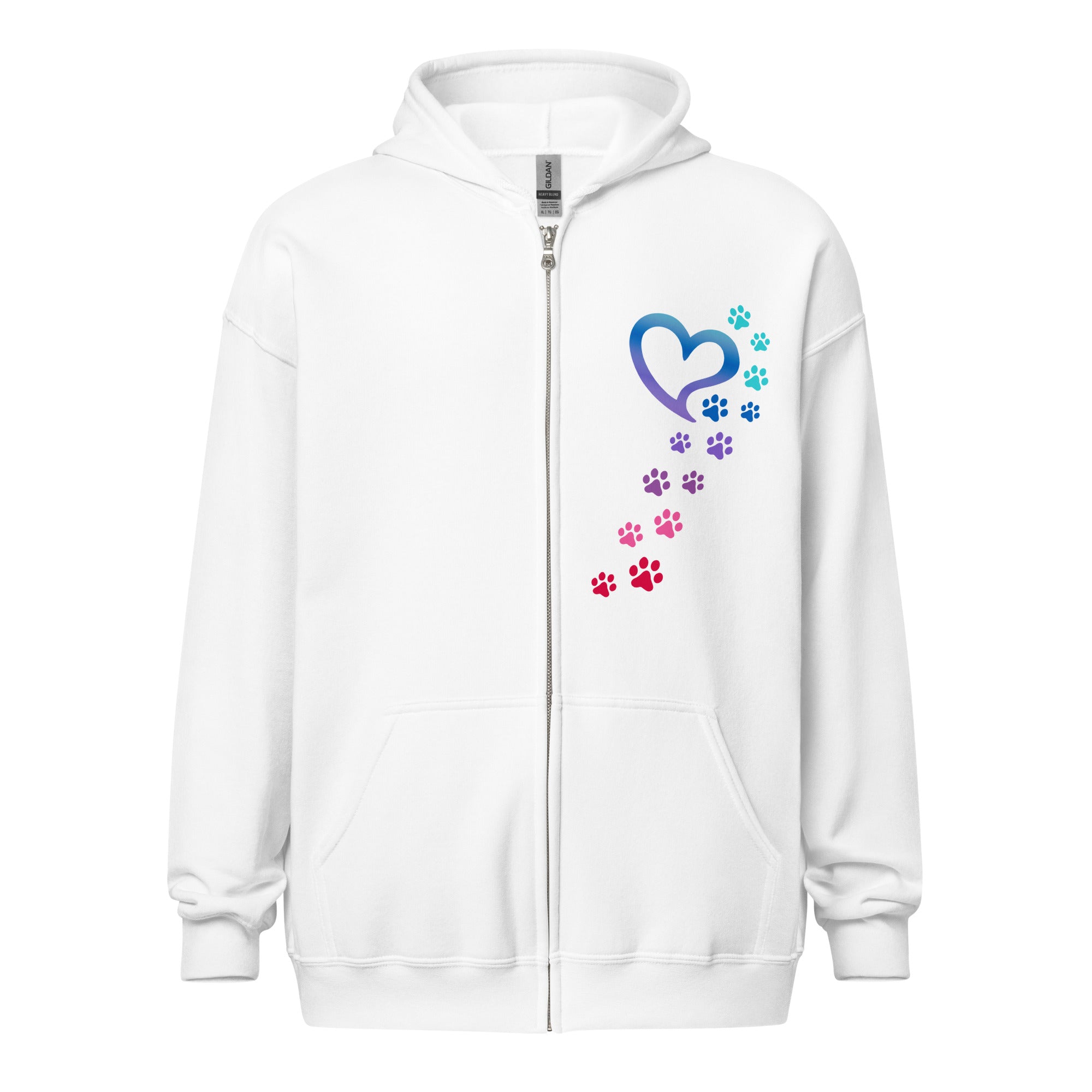 Ultimate Rainbow Paws To My Heart Premium Zip Hoodie