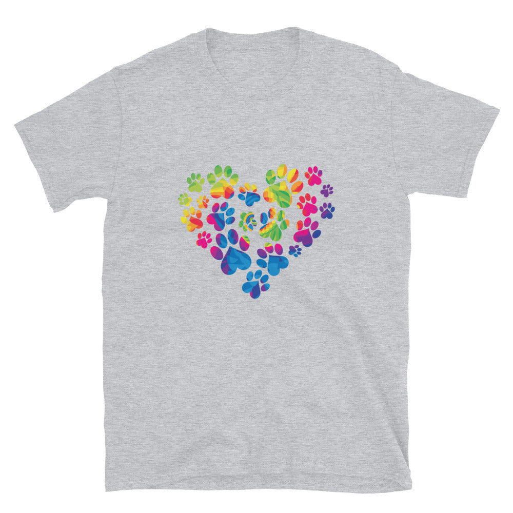 Premium Anniversary Paw Print Love T-Shirt - Celebrate 20 Years of Rescue