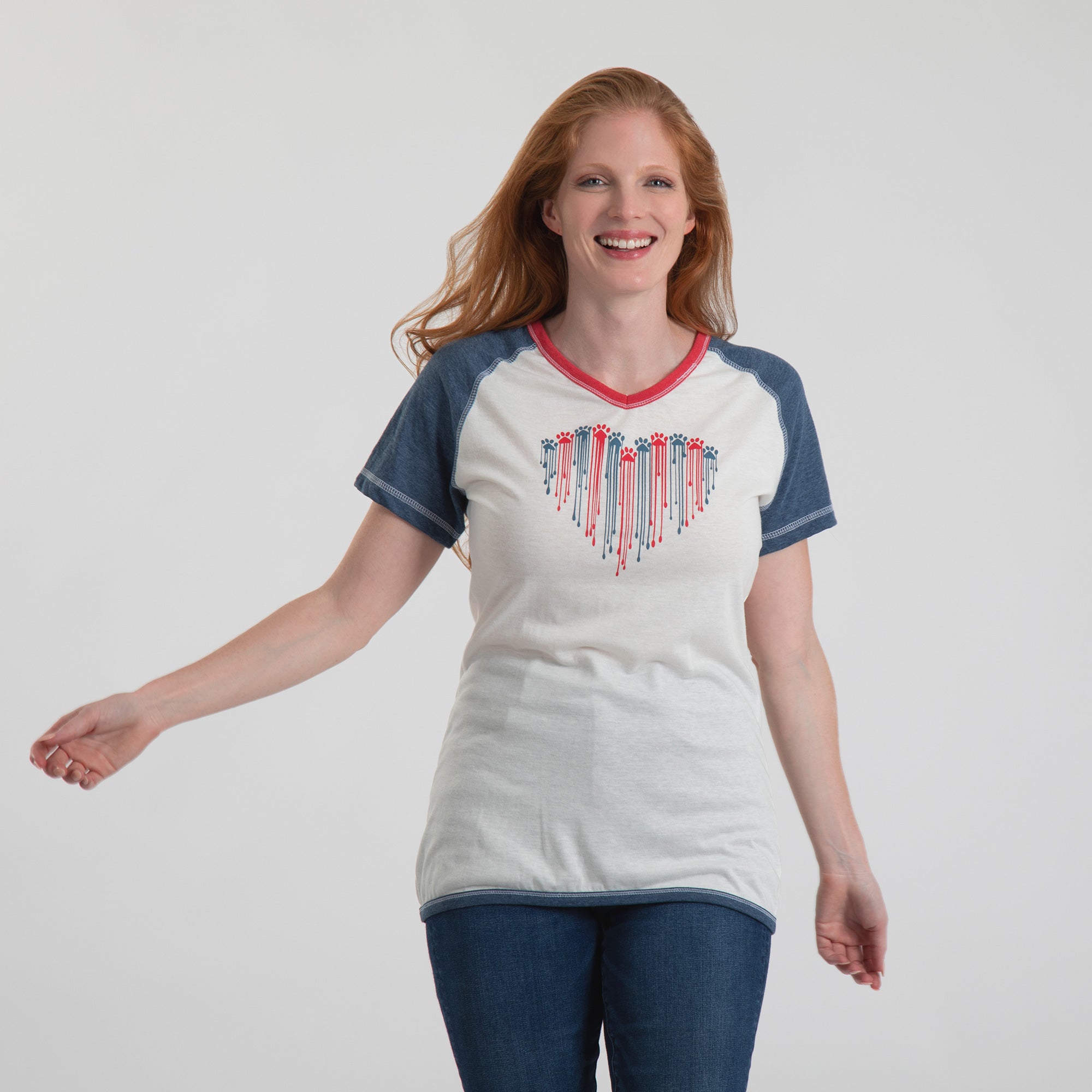 Premium Patriotic Paw Raglan Tee - Ultimate Comfort & Style