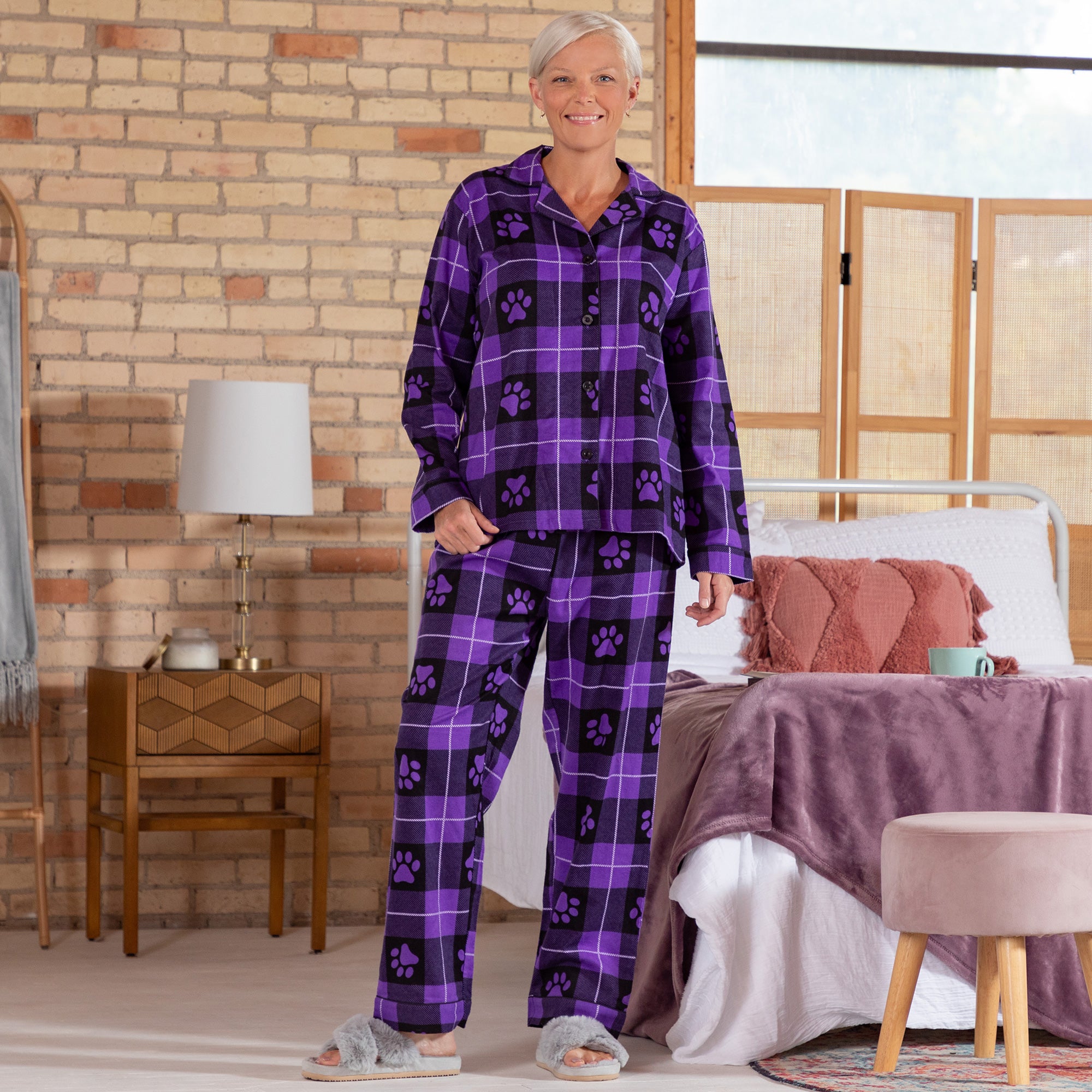 Premium Flannel Paws Pajama Set - Ultimate Cozy Sleepwear