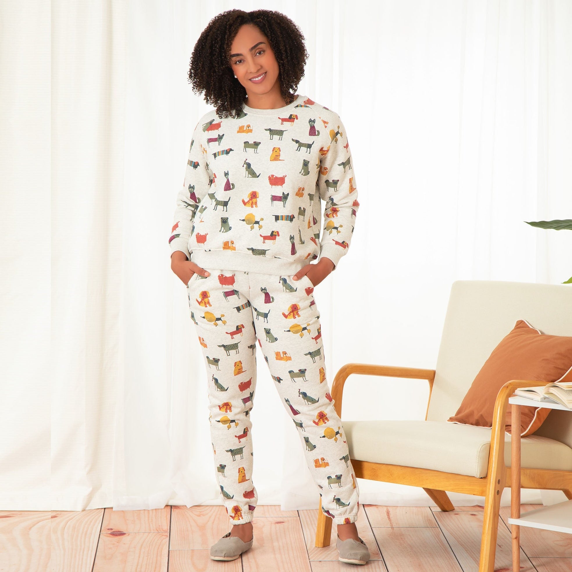 Premium All-Over Canine Print Sweats Set