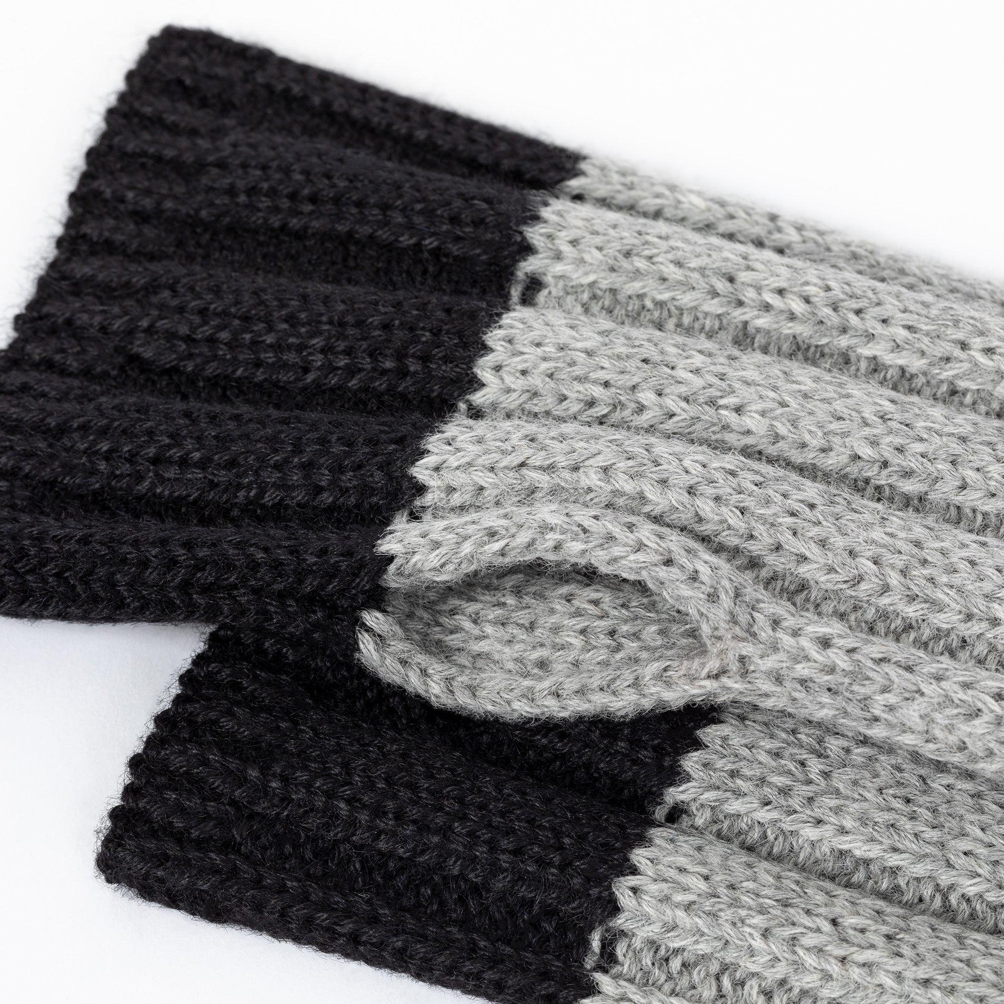 Premium Braided Two-Tone Baby Alpaca Fingerless Gloves