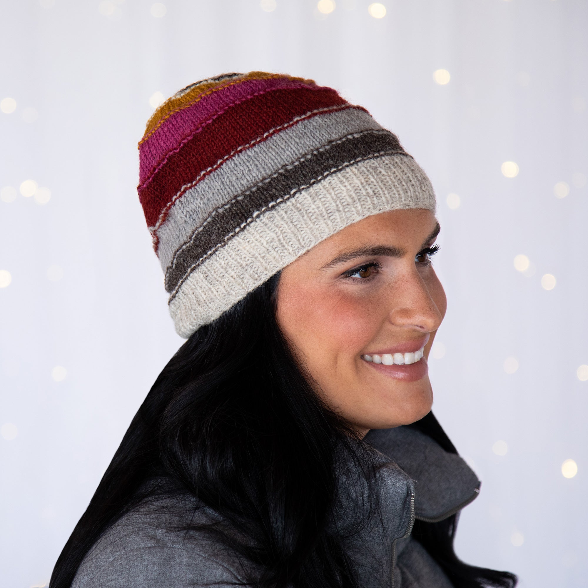 Premium Bold Stripes Hand-Knit Winter Hat