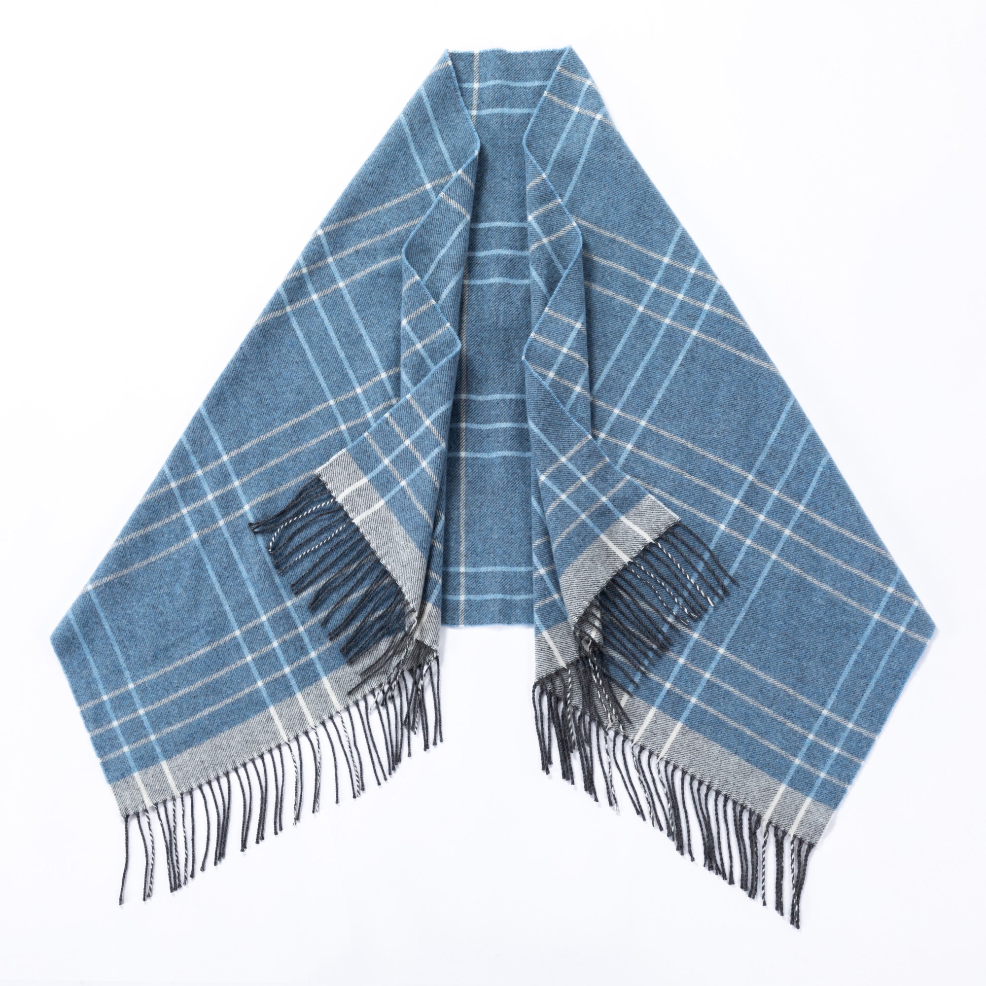 Premium Ukrainian Merino Wool & Cashmere Plaid Shawl - Ultimate Winter Comfort