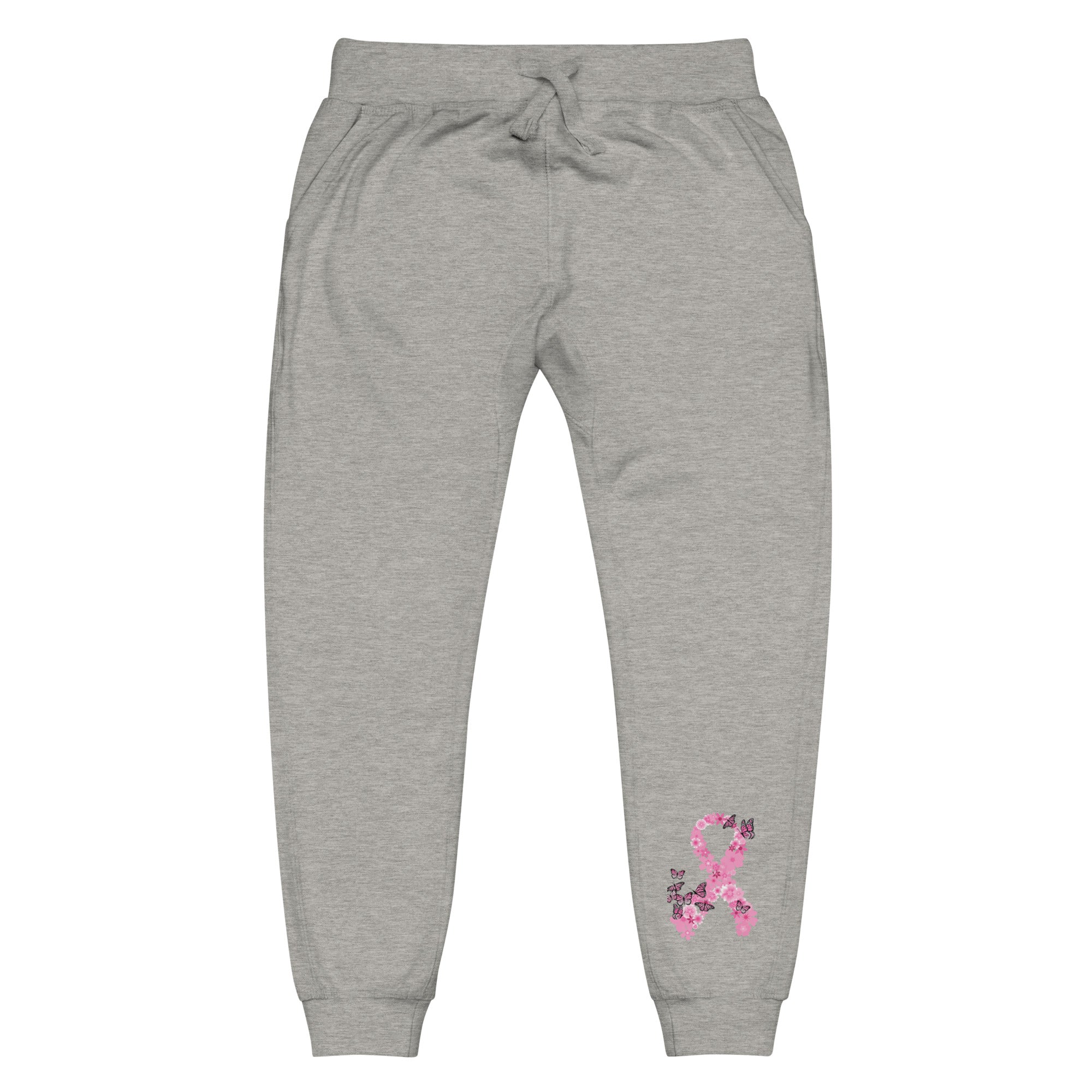 Ultimate Pink Ribbon Butterflies Fleece Sweatpants - Breast Cancer Awareness