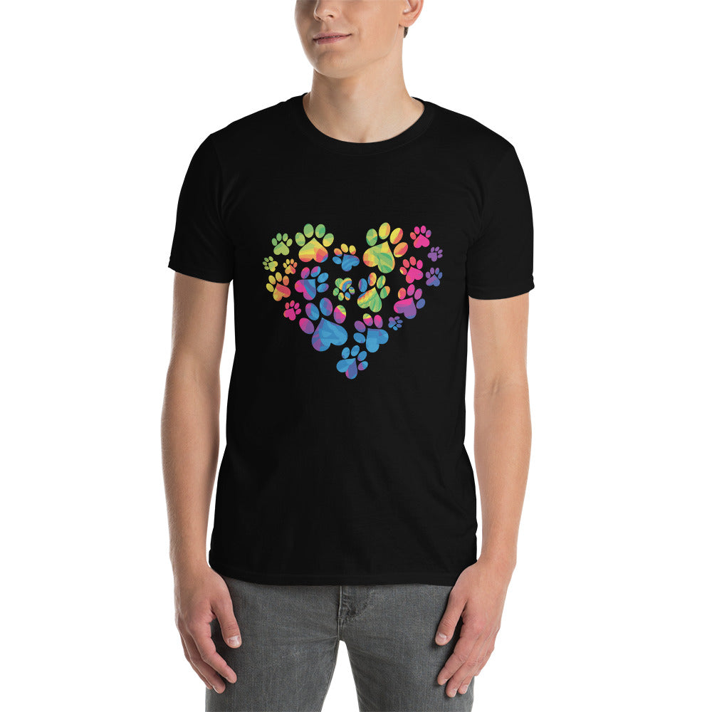 Premium Anniversary Paw Print Love T-Shirt - Celebrate 20 Years of Rescue