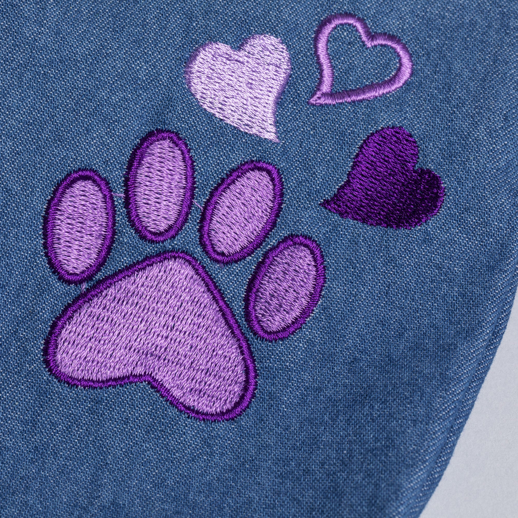 Premium Denim Paw Print Capri Pants for Animal Lovers