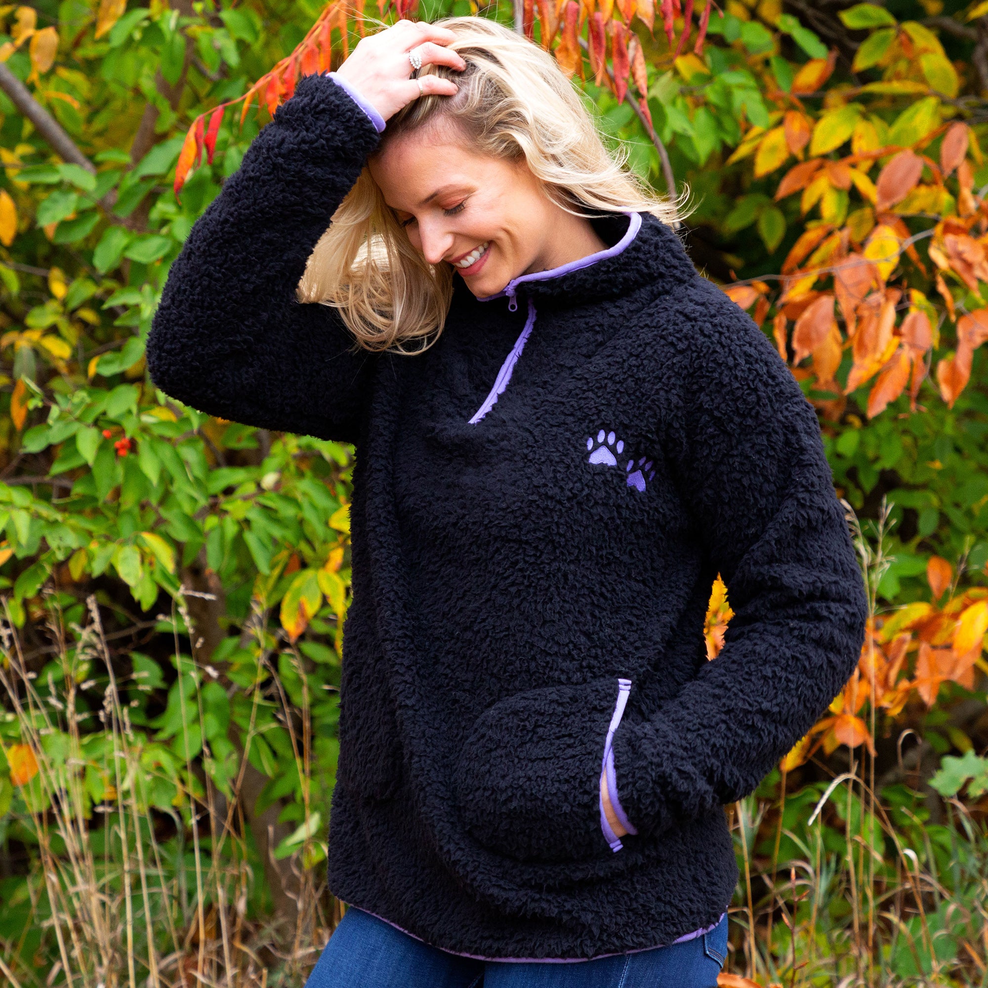 Ultimate Cozy Paw Sherpa Fleece Pullover - Premium Warmth & Style