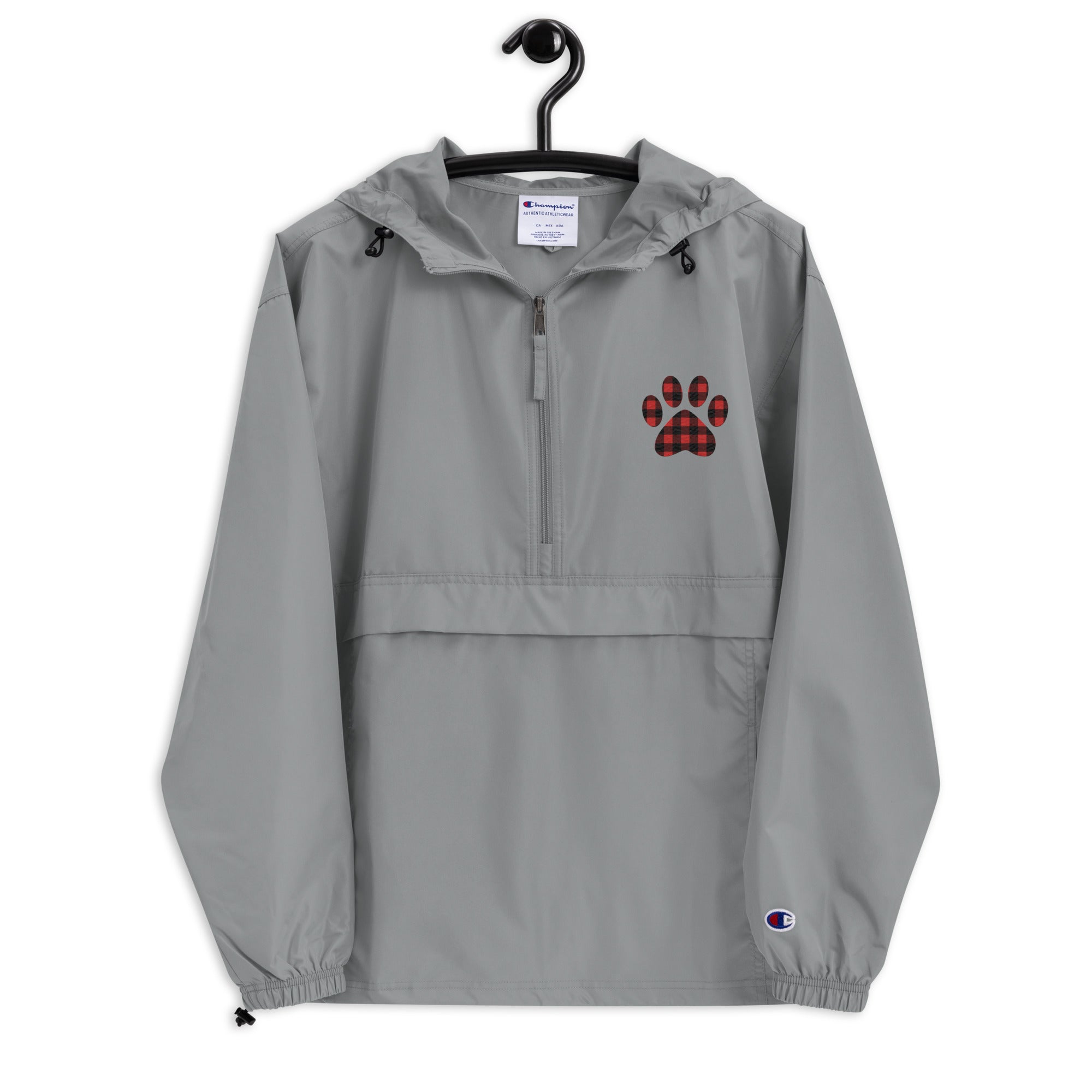 Champion Ultimate Gingham Paw Print Packable Jacket - Premium Wind & Rain Protection