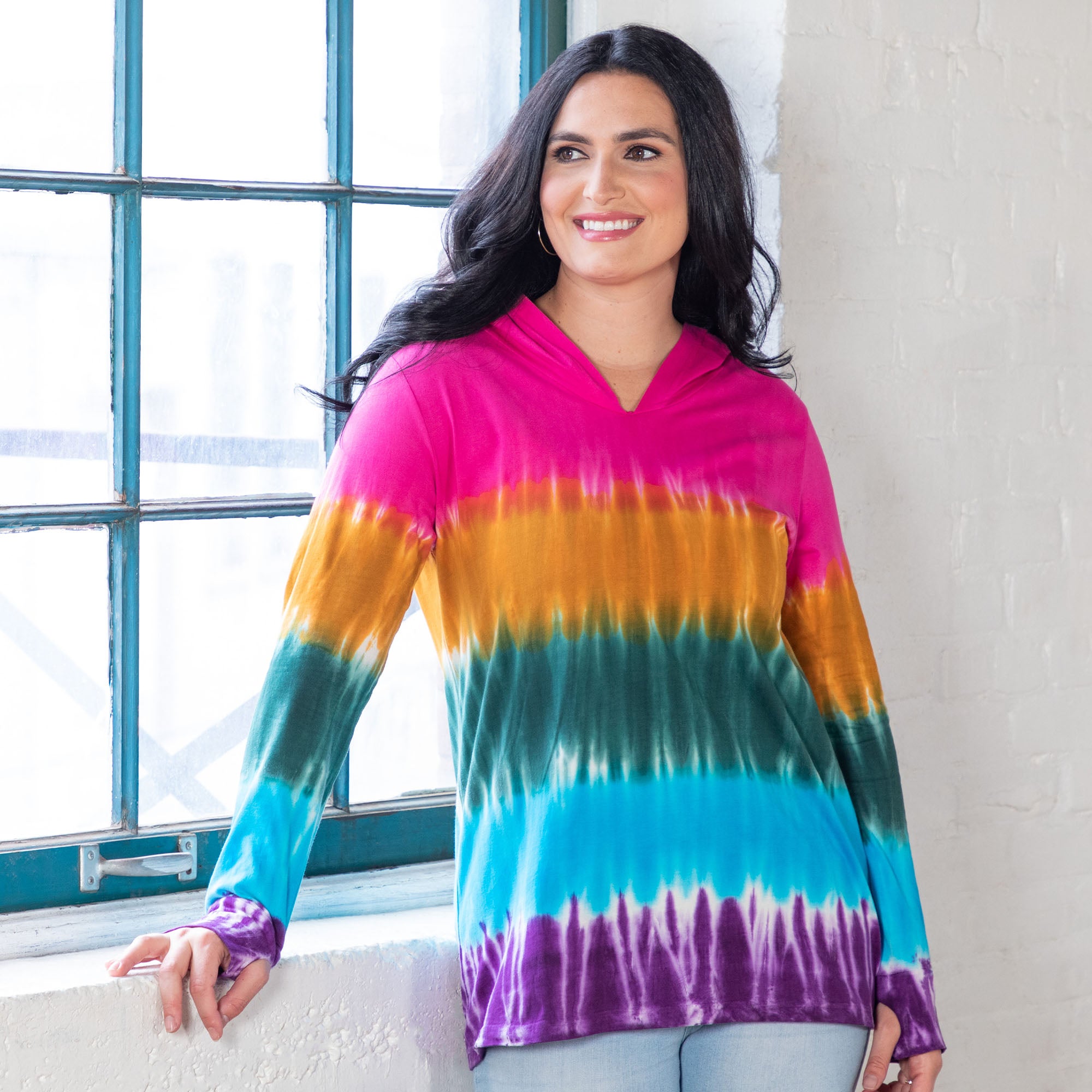 Ultimate Rainbow Tie-Dye Hooded Tunic - Premium Comfort & Style