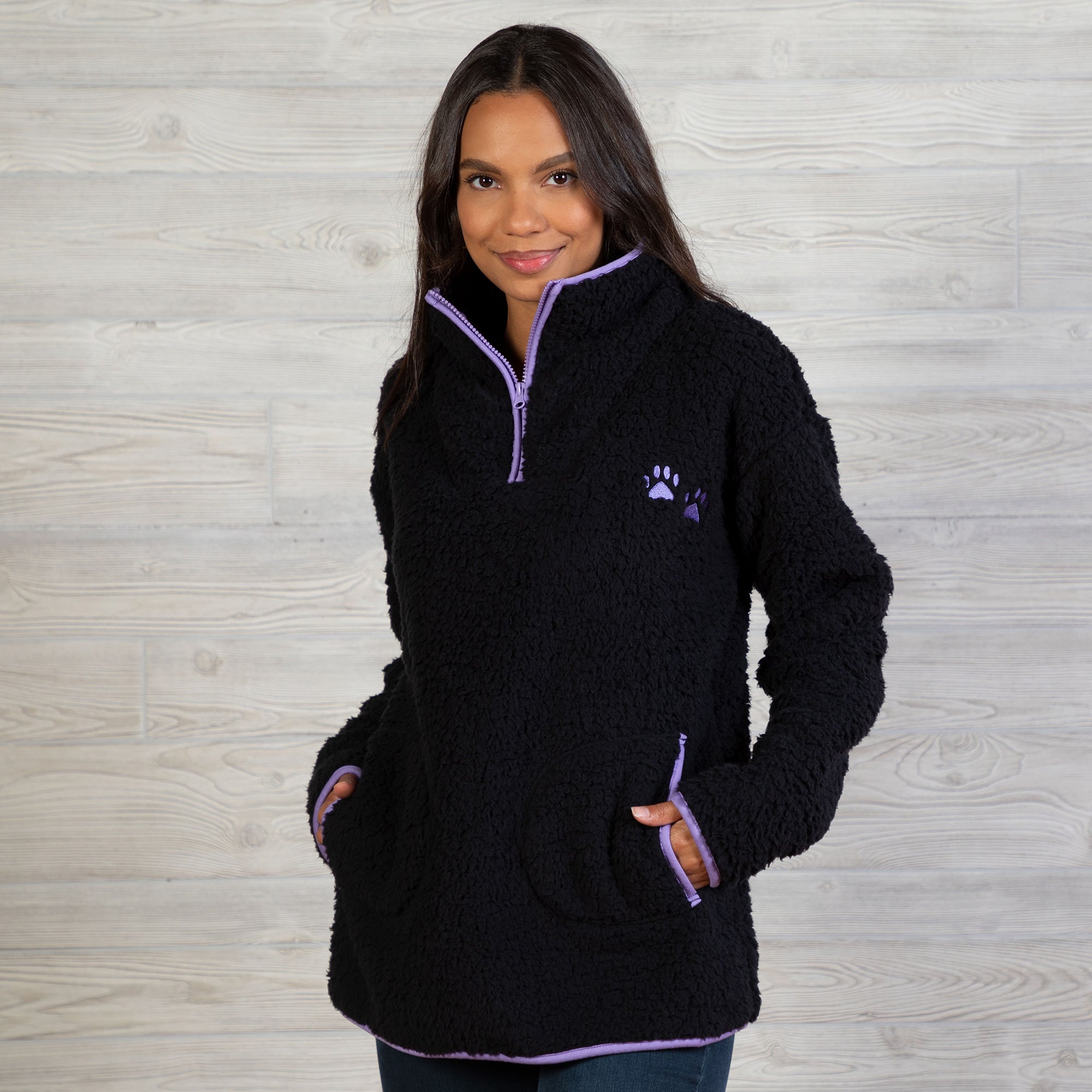 Ultimate Cozy Paw Sherpa Fleece Pullover - Premium Warmth & Style