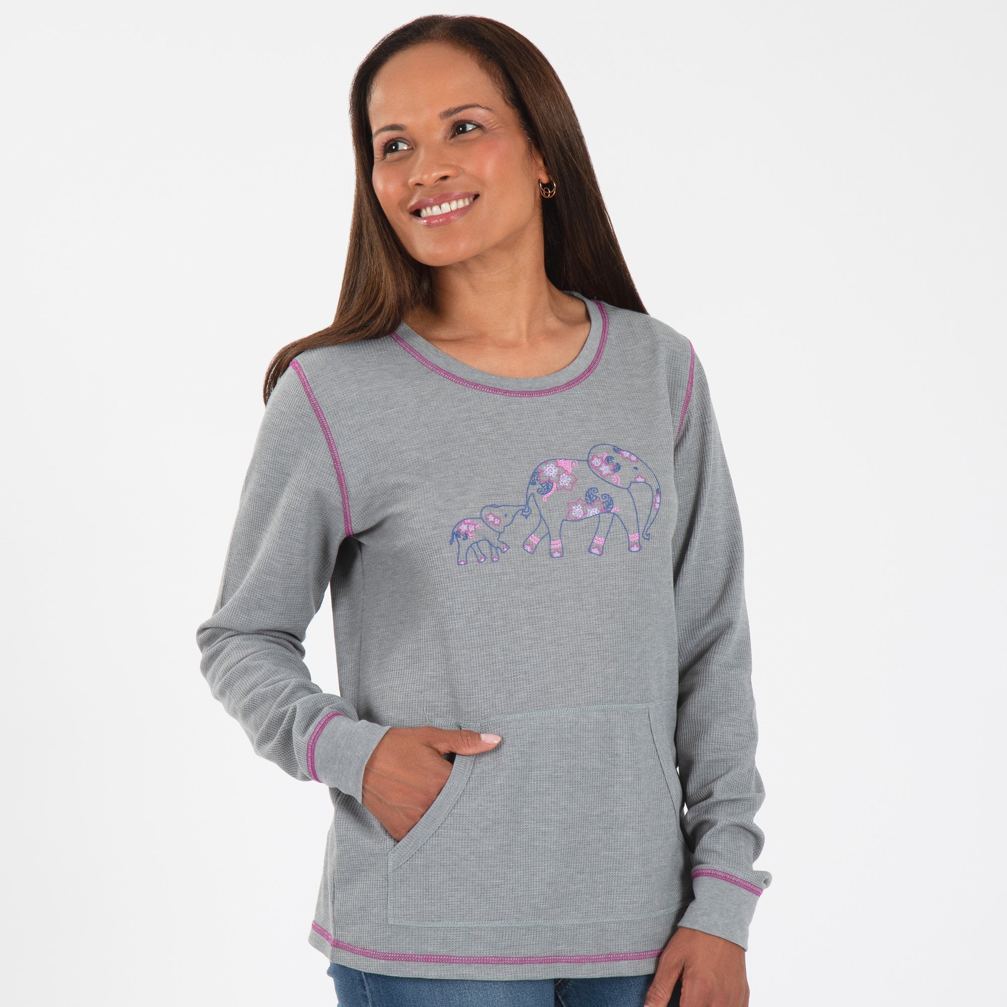 Premium Elephant Contrast Stitch Thermal Top - Ultimate Warmth & Style