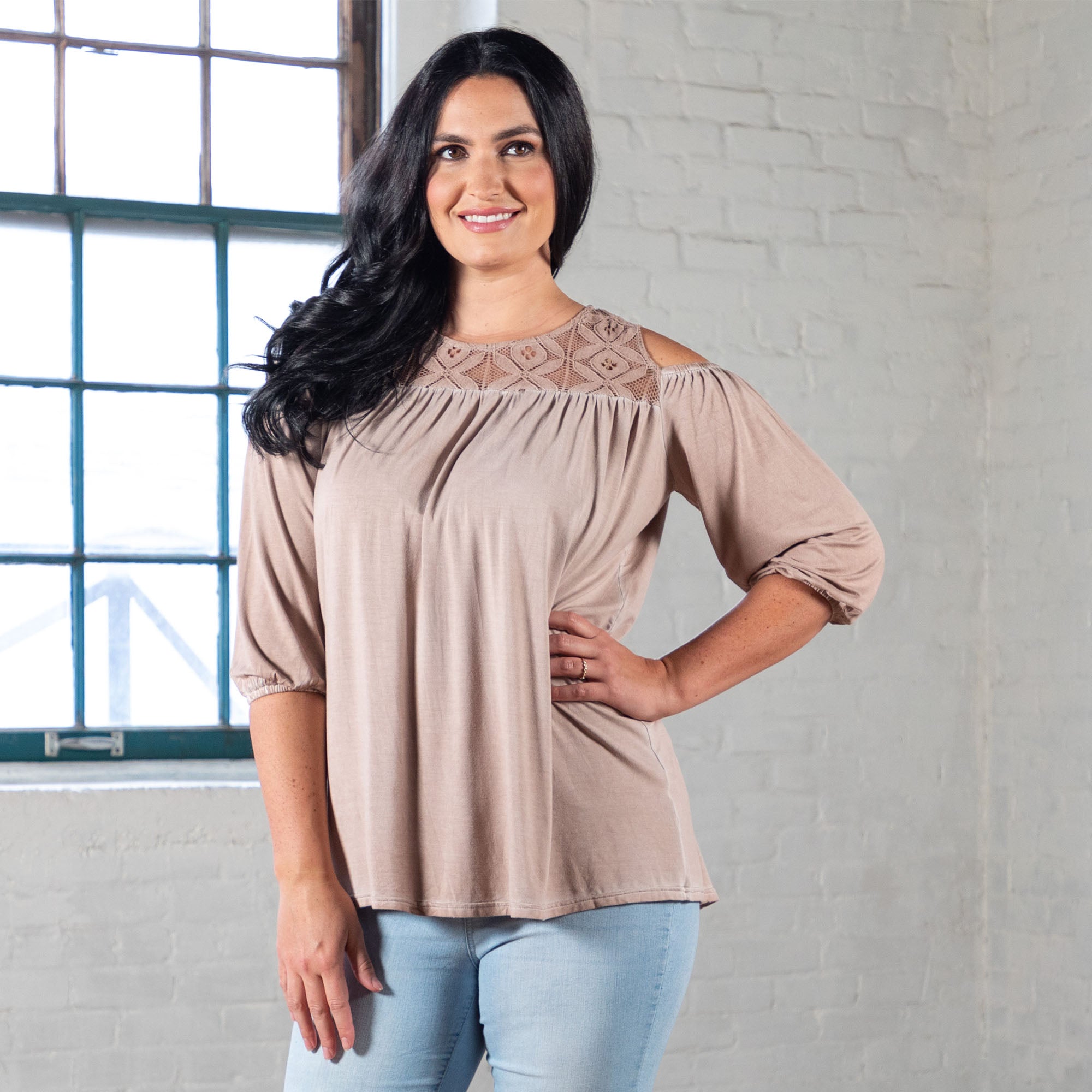 Premium Cold Shoulder Juliet Sleeve Top - Ultimate Style Upgrade