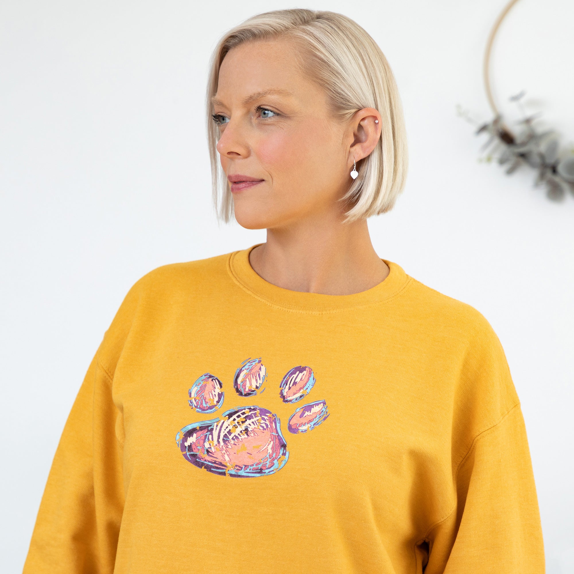 Premium Animal Rescue Paint Paw Crewneck Sweatshirt