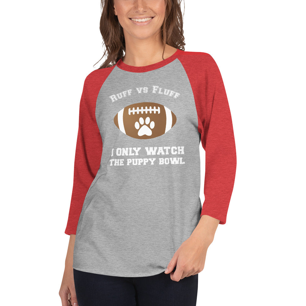 Ultimate Puppy Bowl Raglan Tee - Premium 3/4 Sleeve Shirt