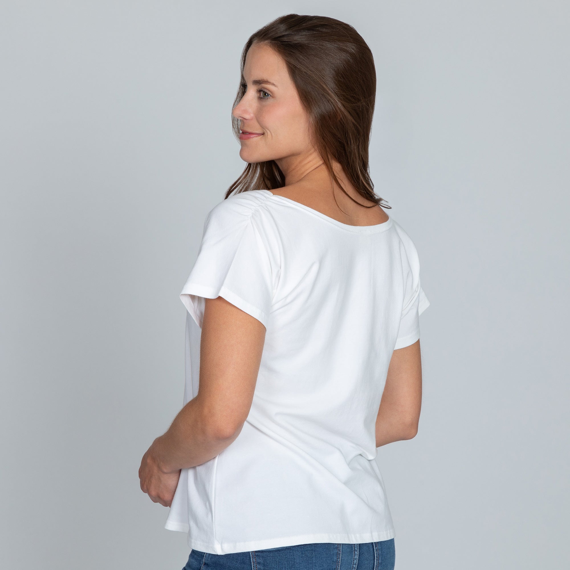 Premium Organic Shirred Sleeve Tee - Ultimate Summer Essential