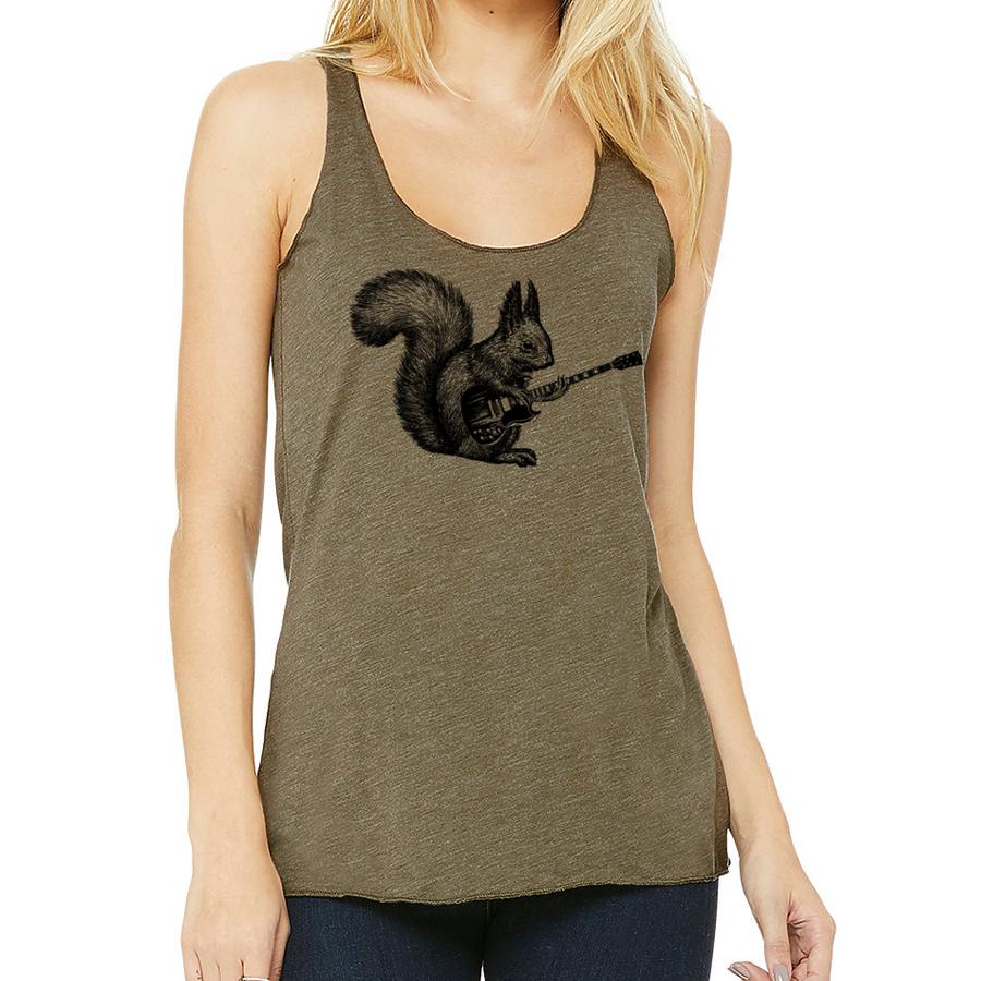 Premium Squirrel Guitarist Racerback Tank Top