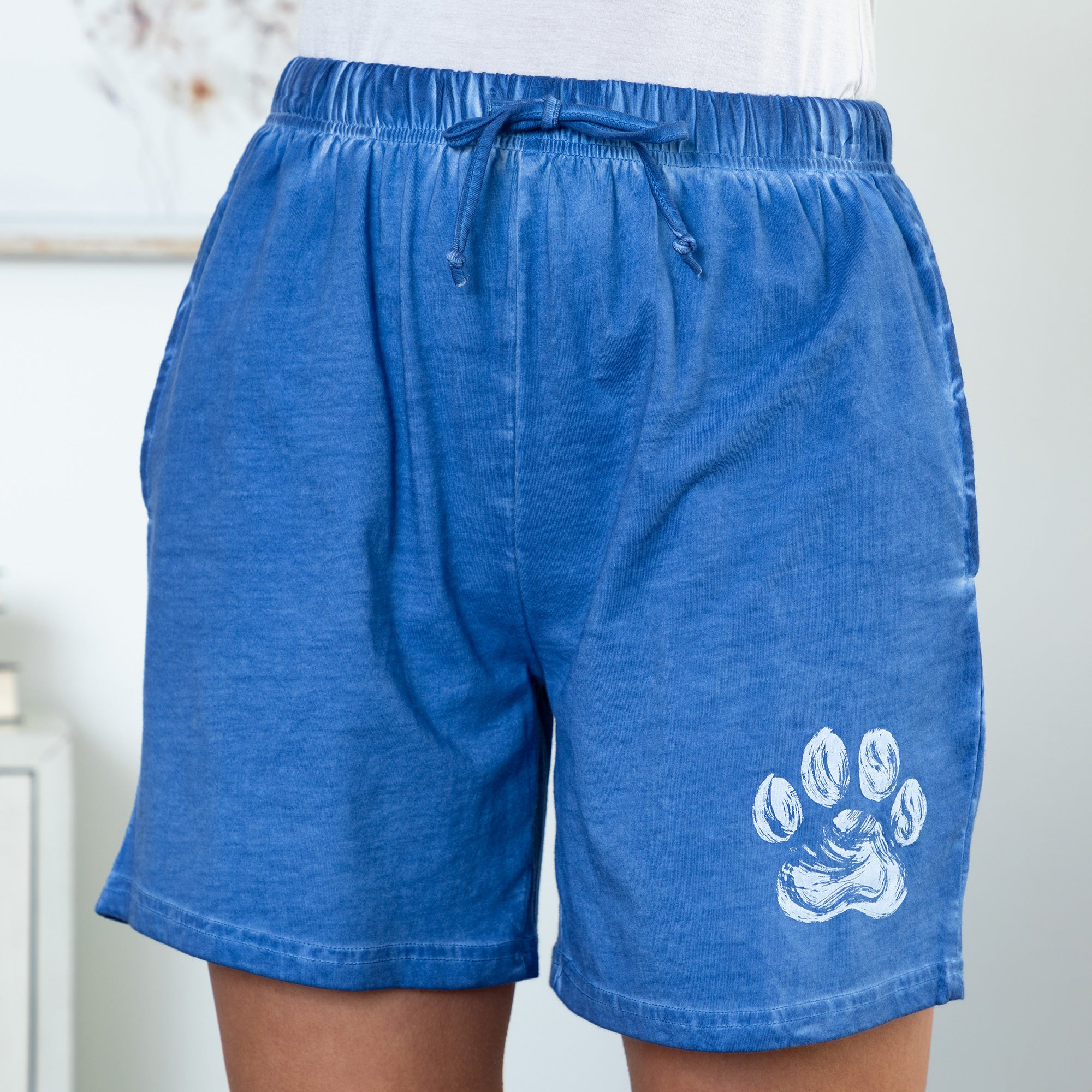 Premium Vintage Acid Wash Ladies Shorts - Pet Love Collection