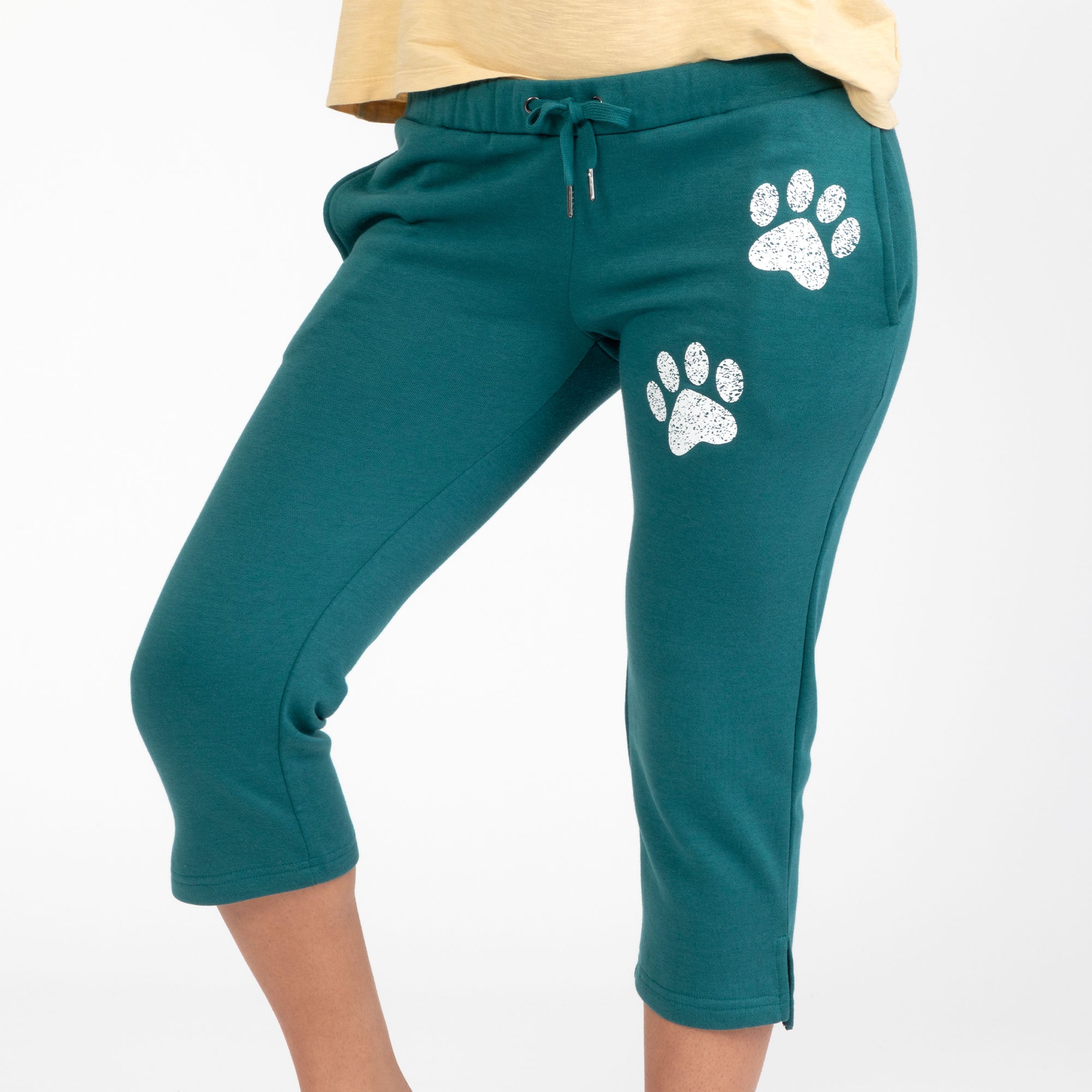 Premium Paw Print Capri Sweatpants - Ultimate Comfort for Animal Lovers