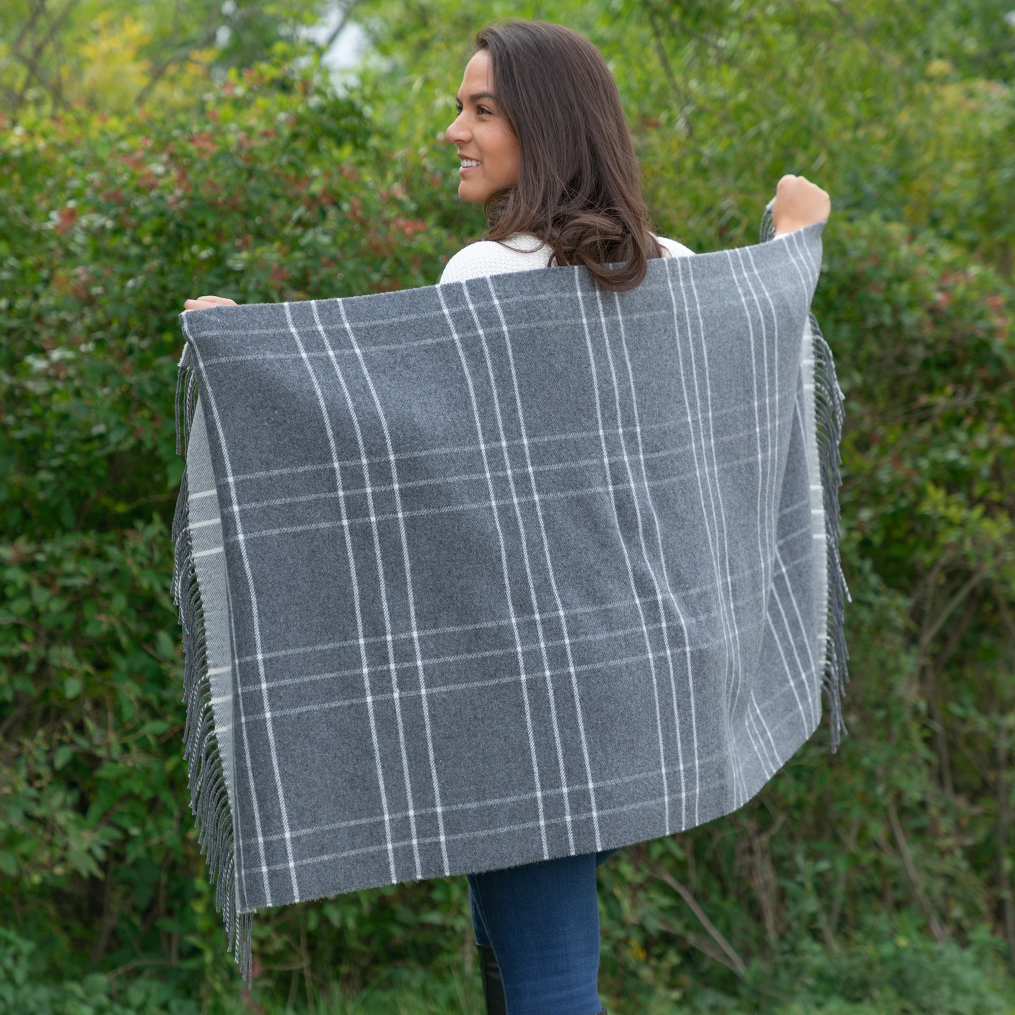 Premium Ukrainian Merino Wool & Cashmere Plaid Shawl - Ultimate Winter Comfort