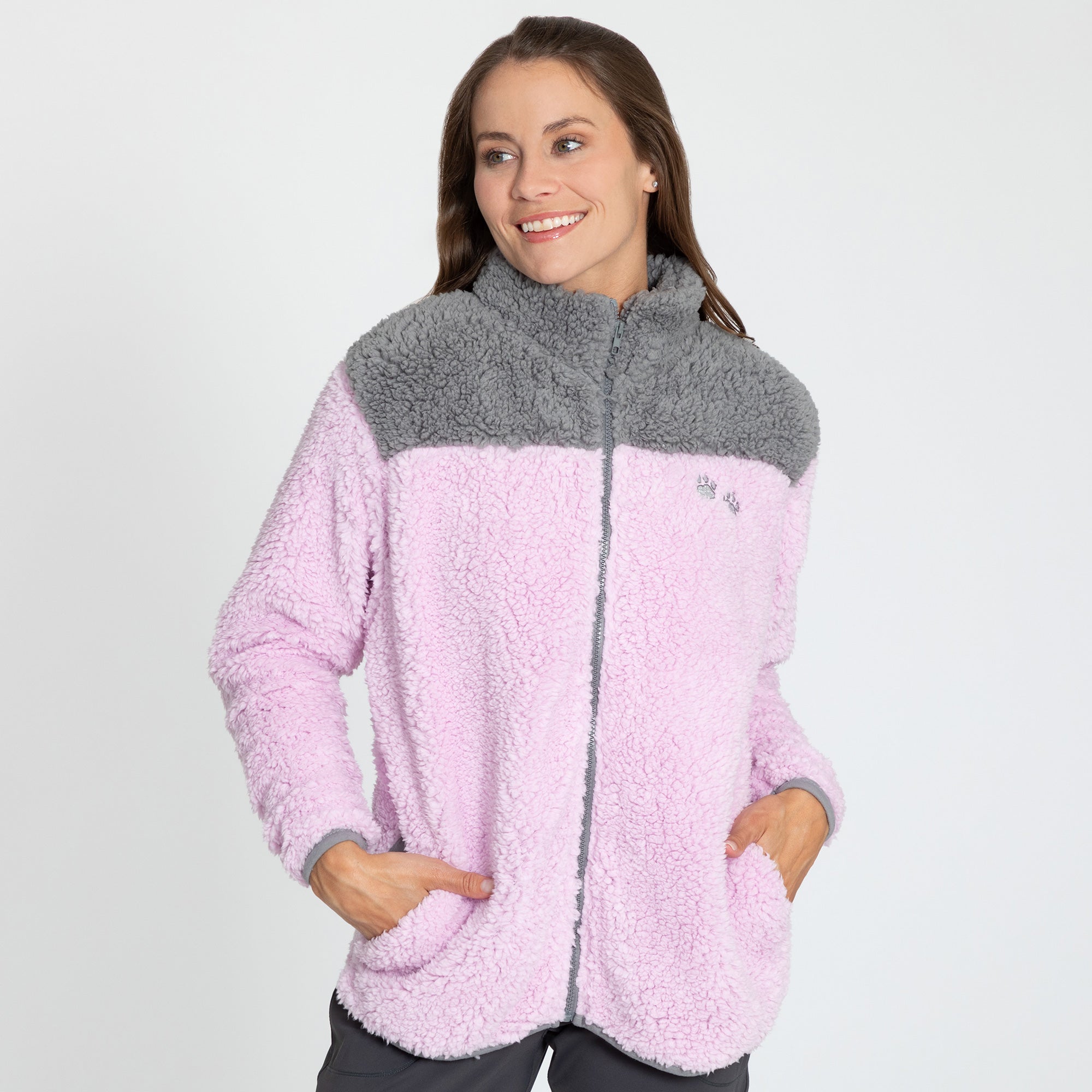 Premium Paw Print Sherpa Fleece Jacket - Ultimate Comfort & Style